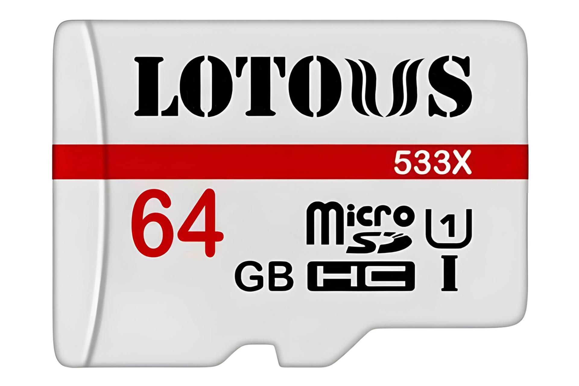 کارت حافظه لوتوس Lotous 533X microSDXC Class 10 UHS-I U1 64GB