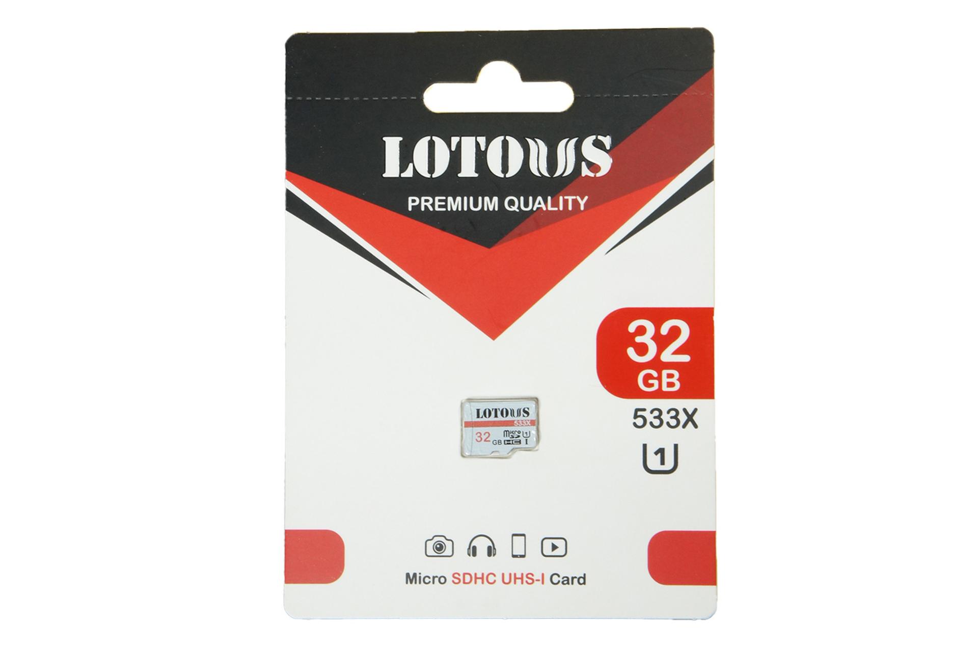 جعبه کارت حافظه لوتوس Lotous 533X microSDHC Class 10 UHS-I U1 32GB
