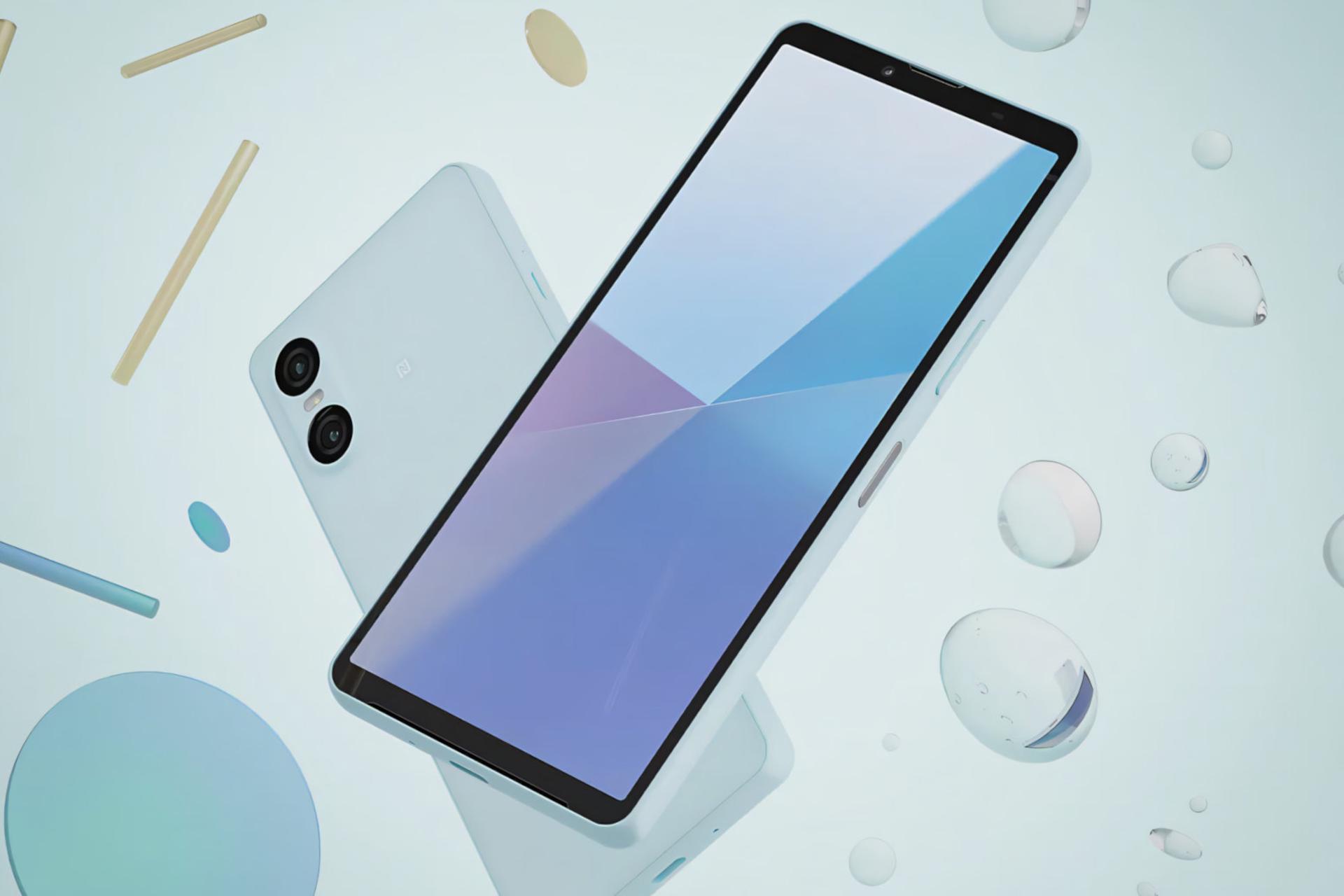 پنل جلو و صفحه نمایش گوشی موبایل اکسپریا 10 مارک 6 سونی آبی روشن / Sony Xperia 10 VI