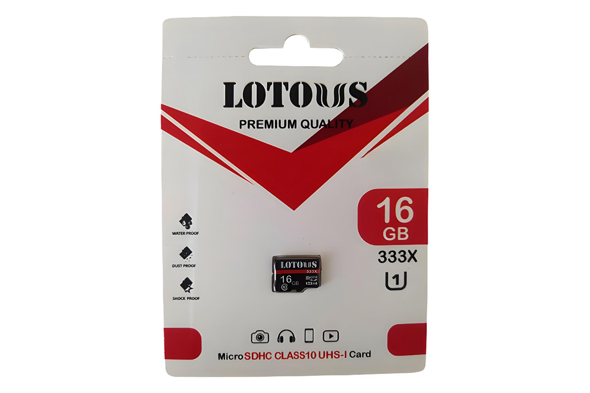 جعبه کارت حافظه لوتوس Lotous 333X microSDHC Class 10 UHS-I U1 16GB