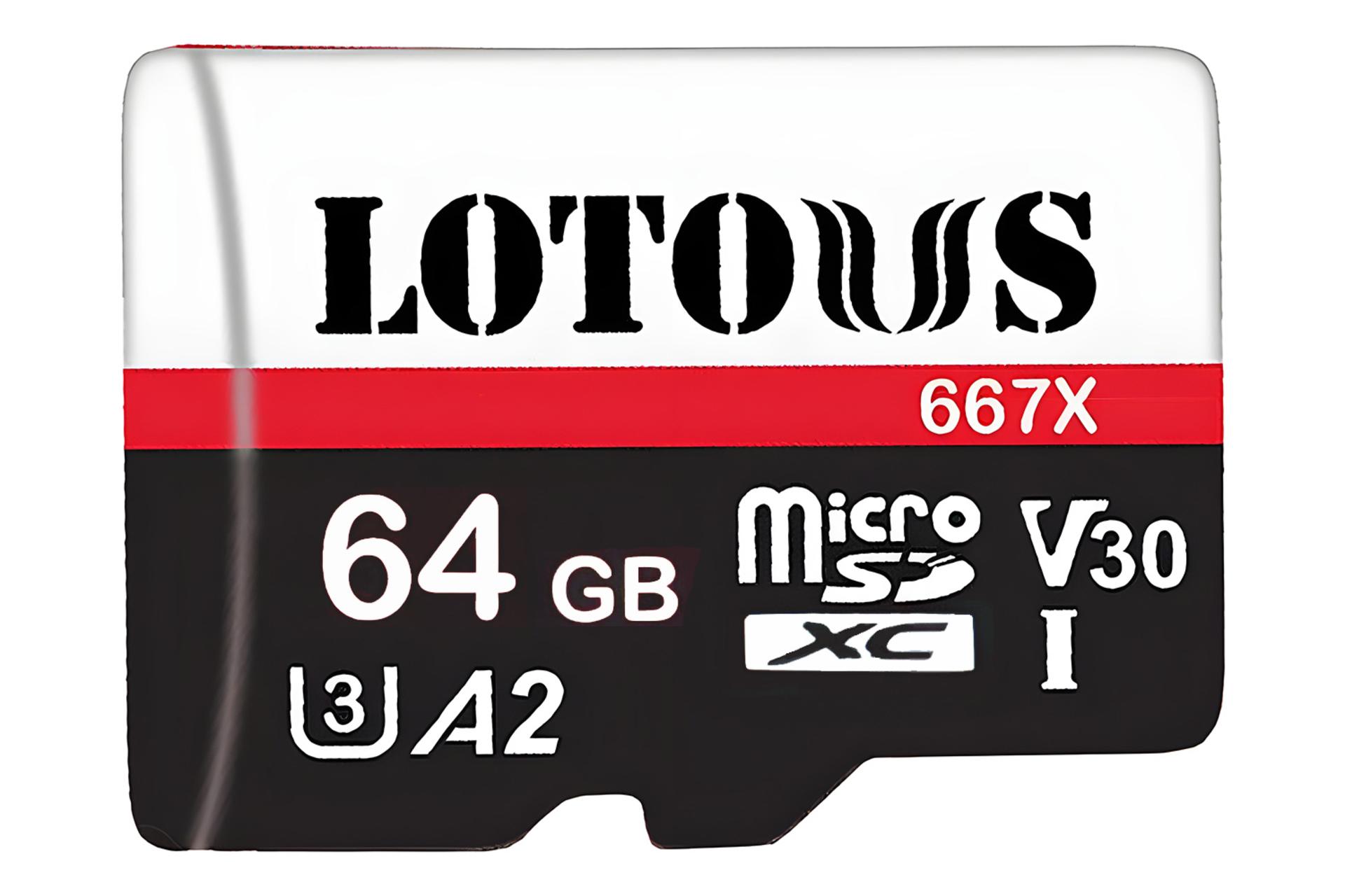 کارت حافظه لوتوس Lotous 667X microSDXC Class 10 UHS-I U3 64GB