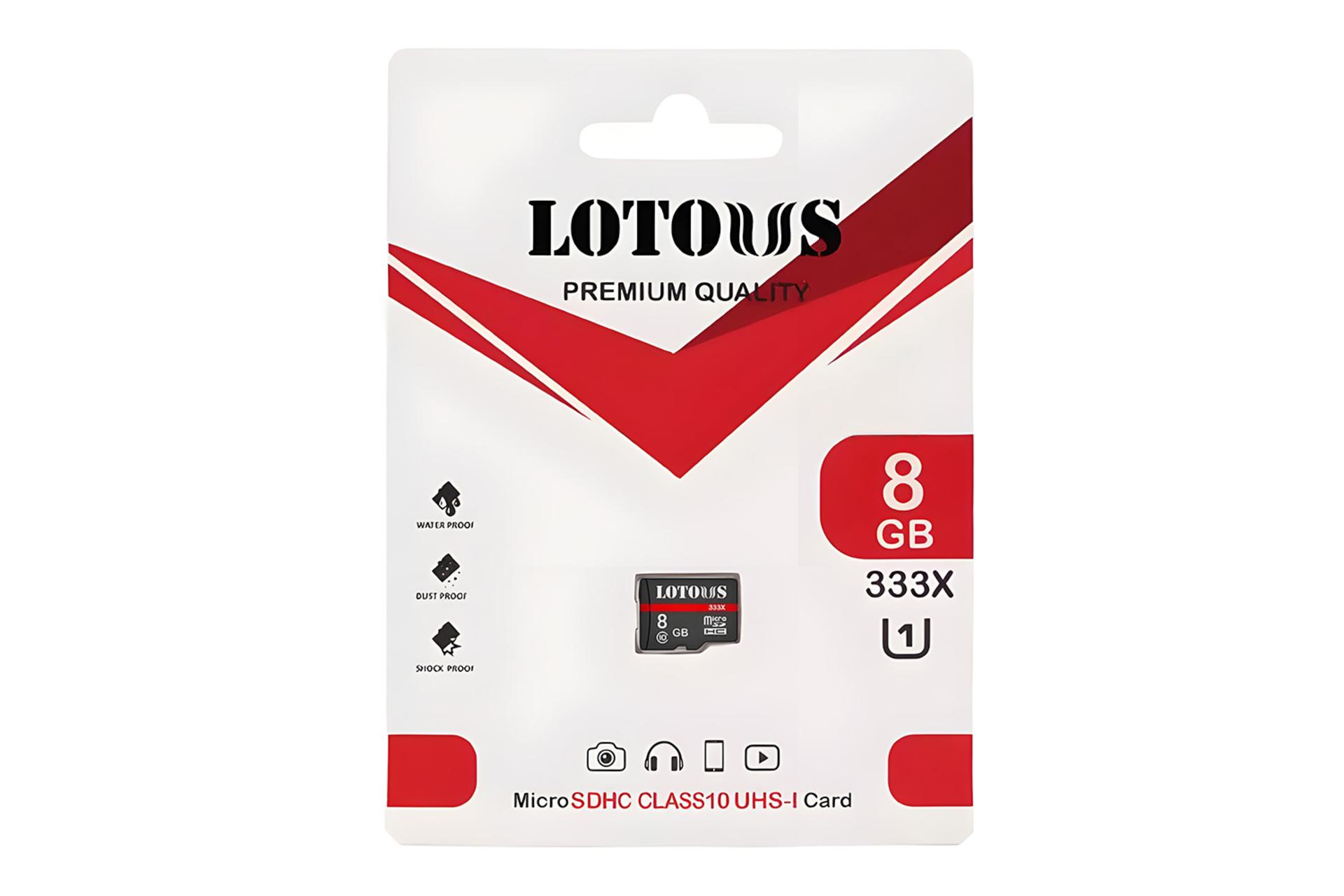 جعبه کارت حافظه لوتوس Lotous 333X microSDHC Class 10 UHS-I U1 8GB