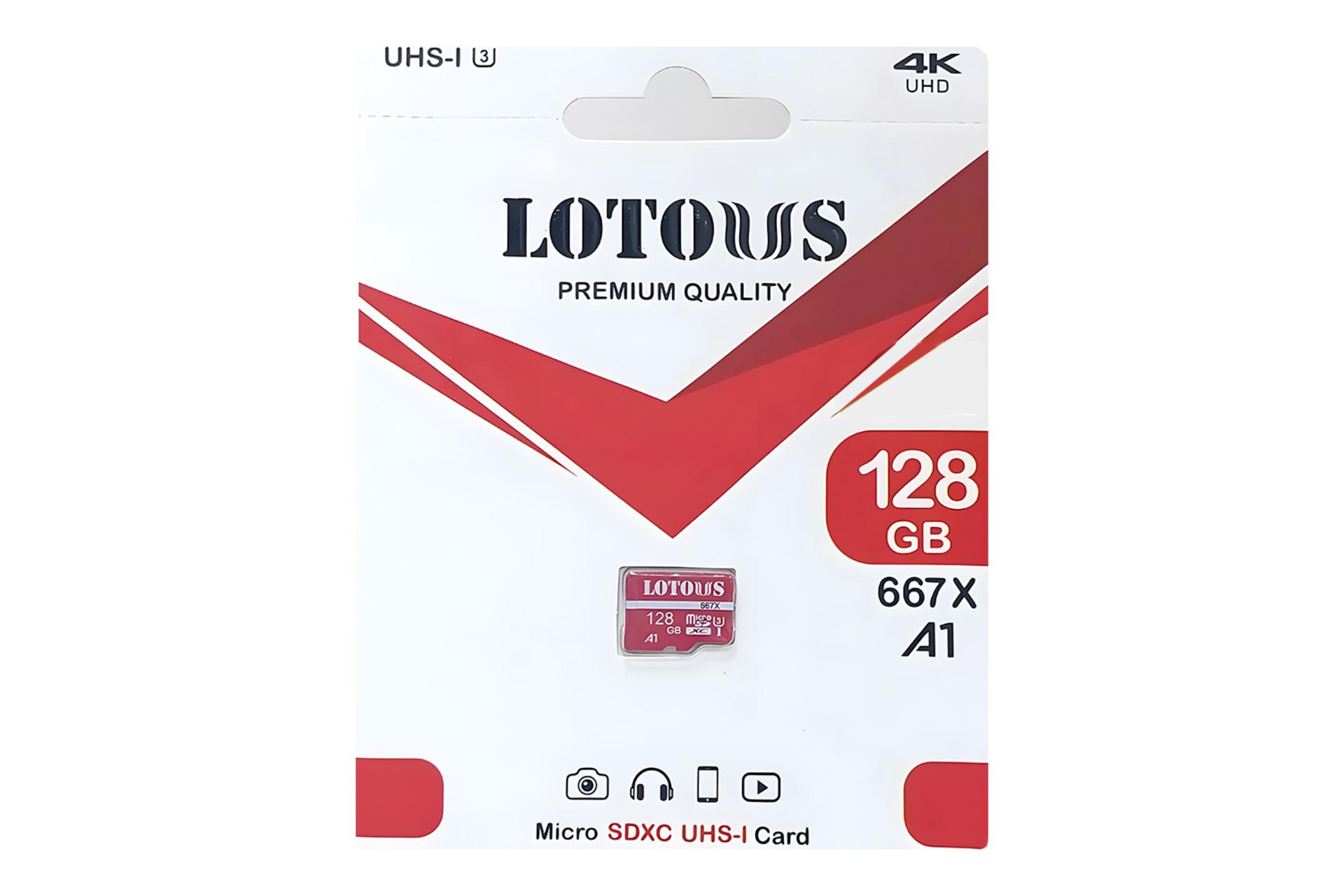 جعبه کارت حافظه لوتوس Lotous 667X microSDXC Class 10 UHS-I U3 128GB