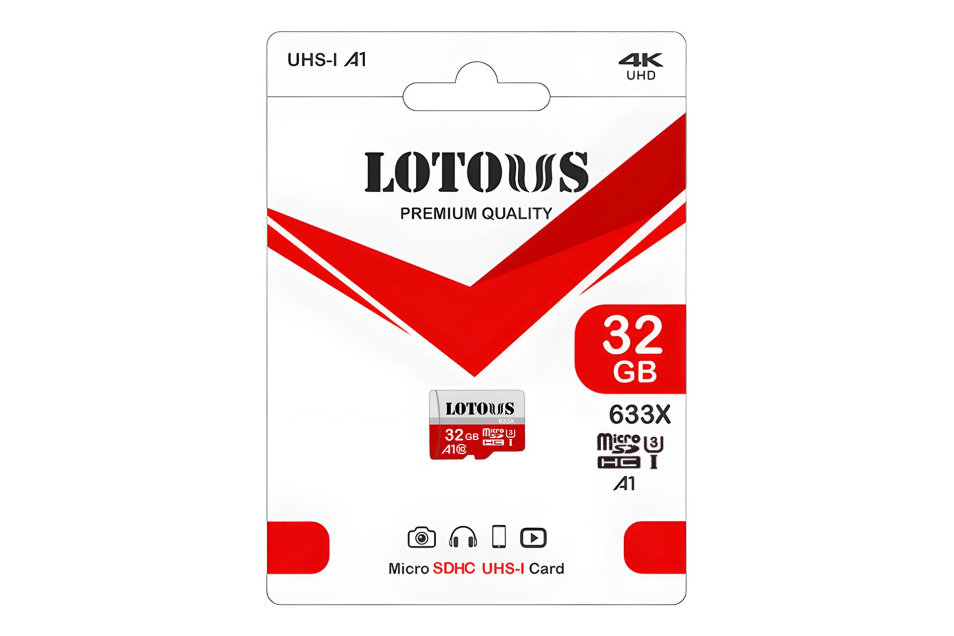 جعبه کارت حافظه لوتوس Lotous 633X microSDHC Class 10 UHS-I U3 32GB