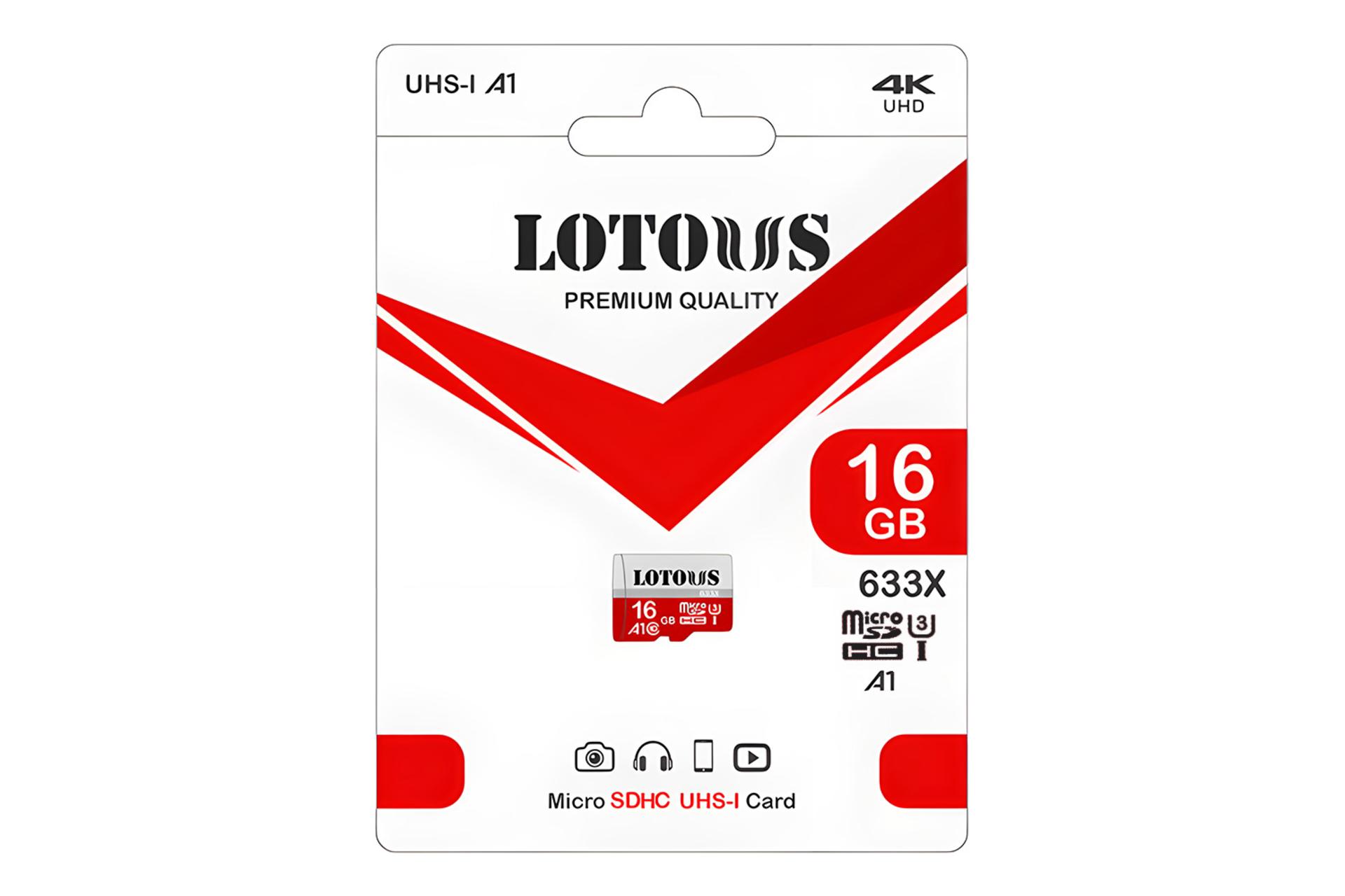 جعبه کارت حافظه لوتوس Lotous 633X microSDHC Class 10 UHS-I U3 16GB