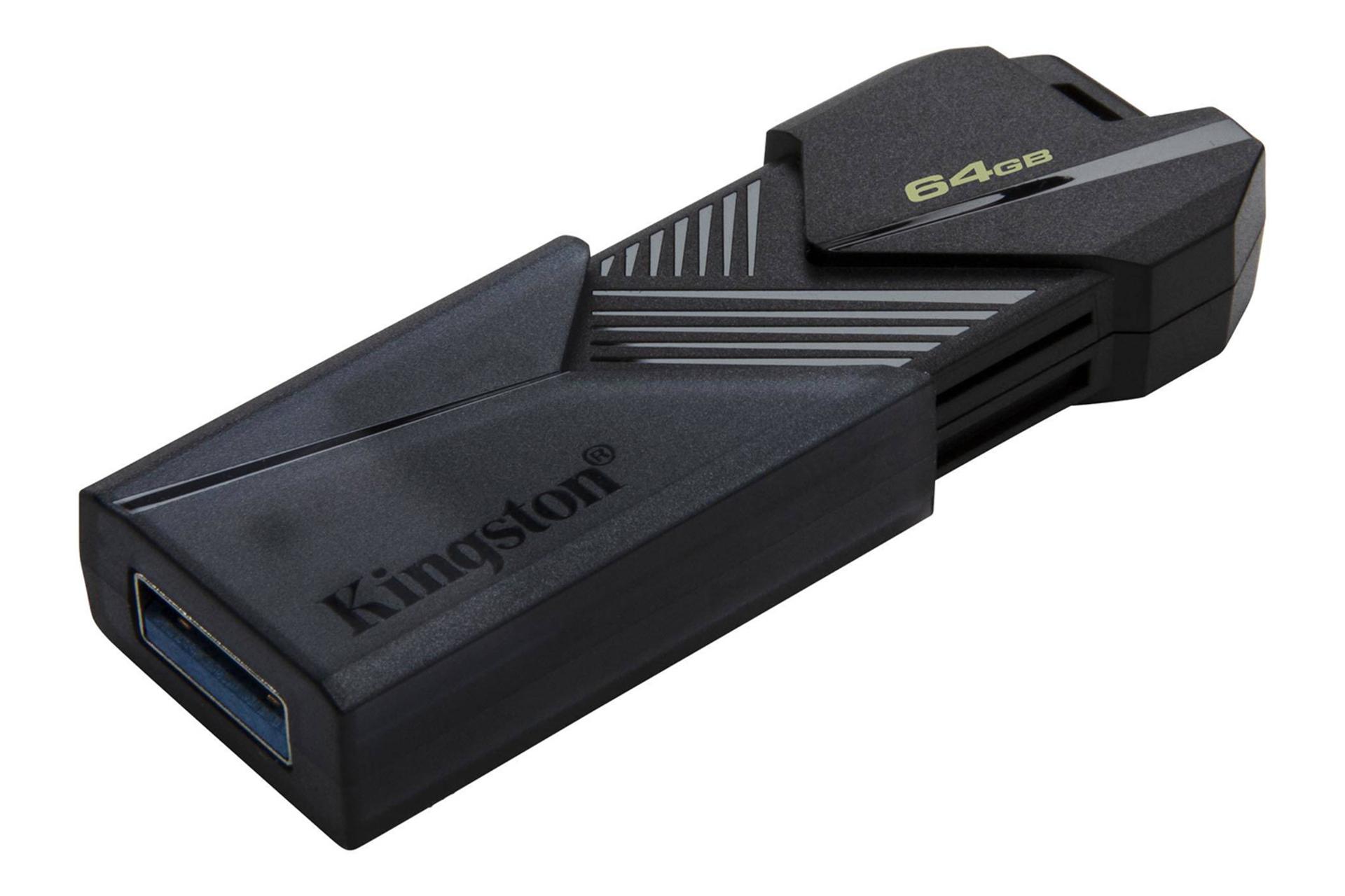 نمای کناری فلش مموری کینگستون Kingston DataTraveler Exodia Onyx 64GB USB 3.2