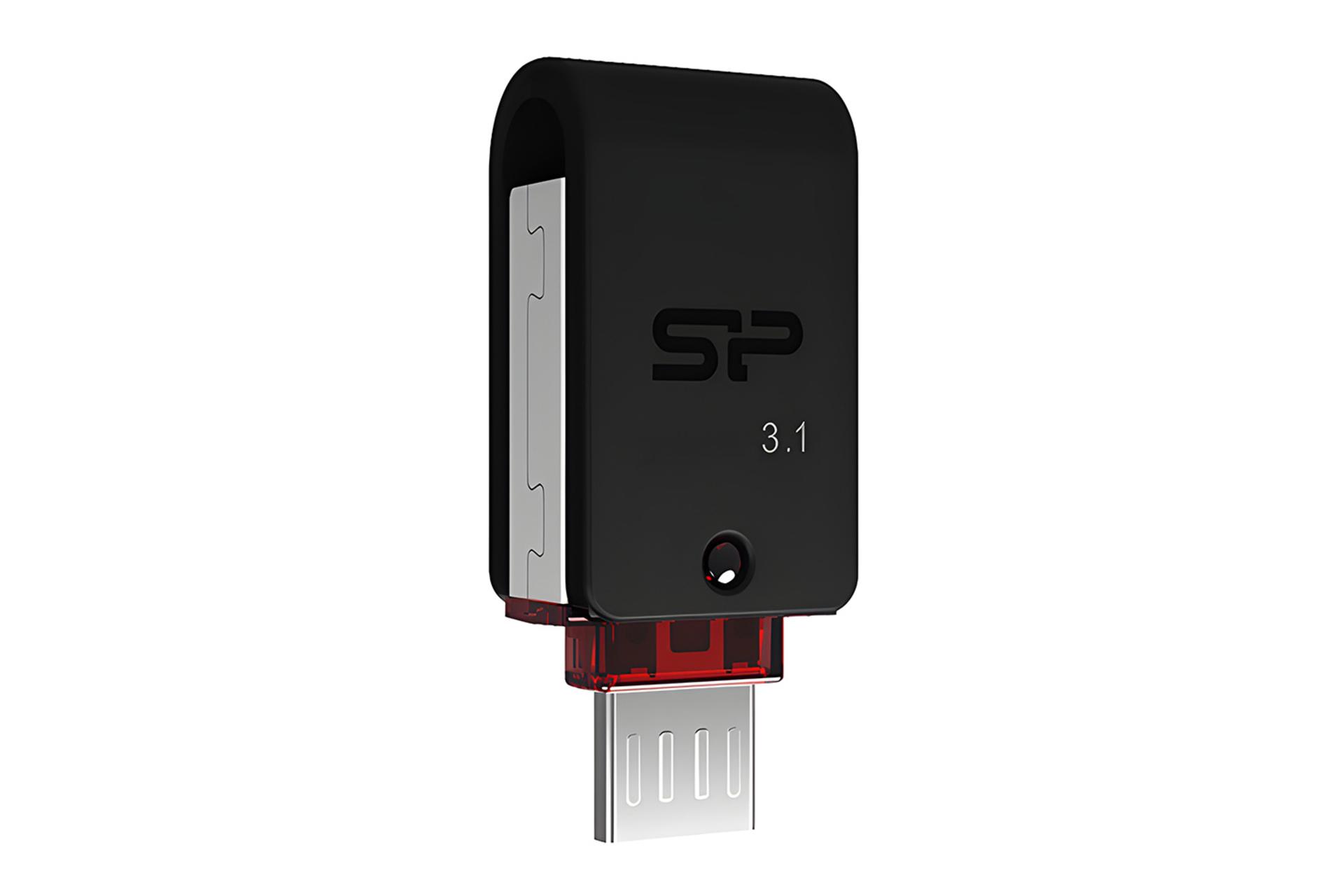 نمای کناری فلش مموری سیلیکون پاور Silicon Power X31 128GB USB 3.1