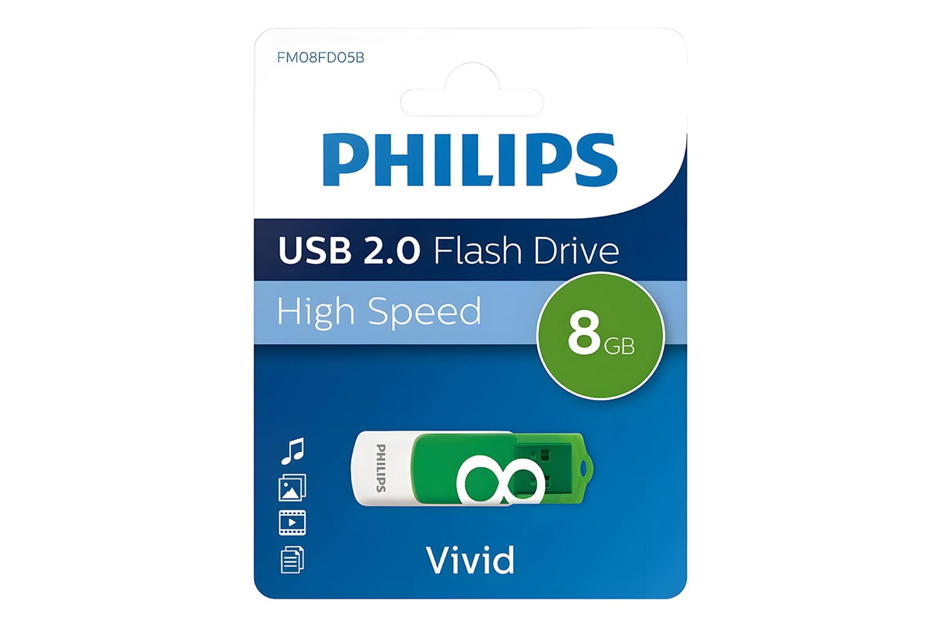 جعبه فلش مموری فیلیپس Philips Vivid 8GB USB 2.0