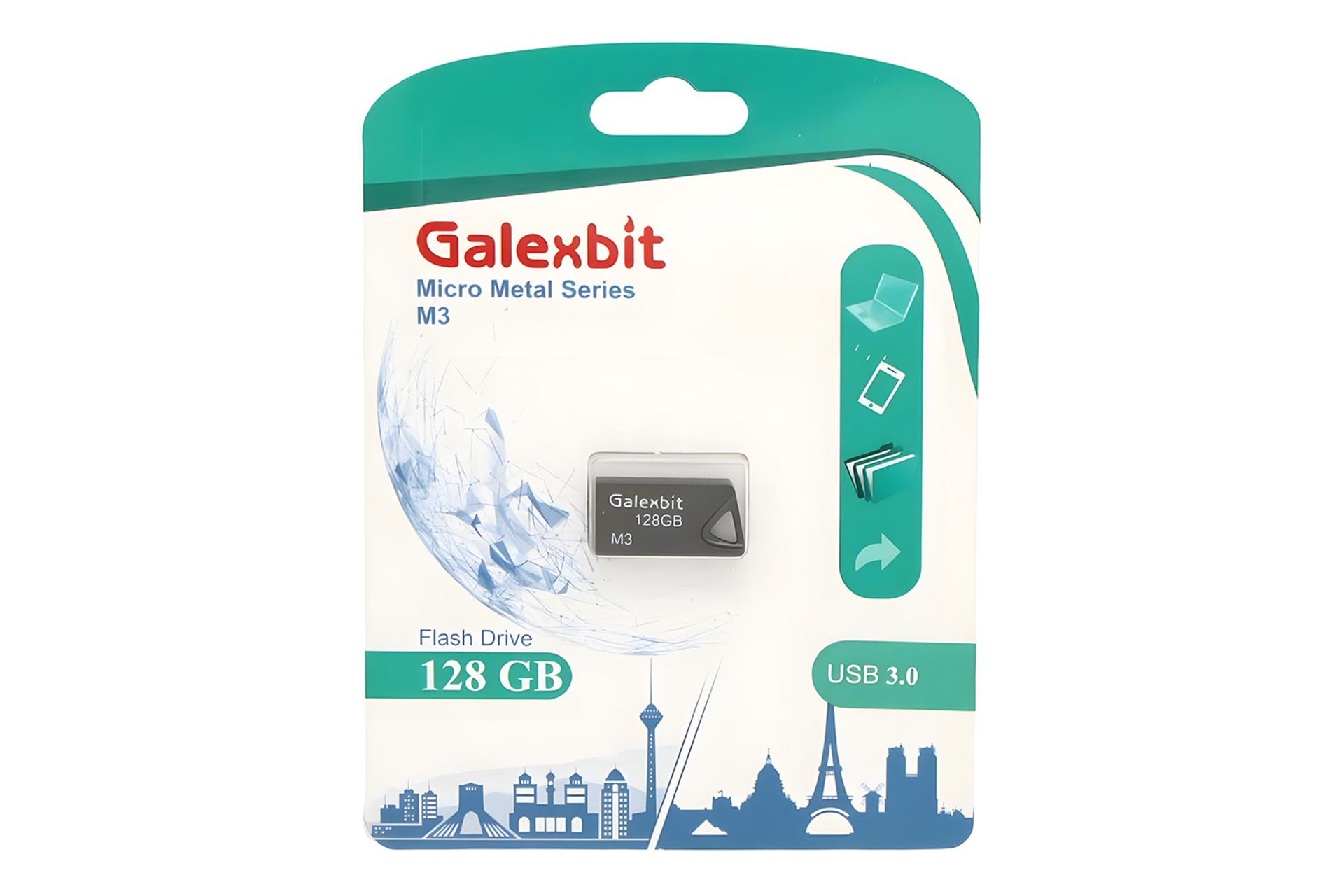 جعبه فلش مموری گلکسبیت Galexbit Micro Metal M3 128GB USB 3.0