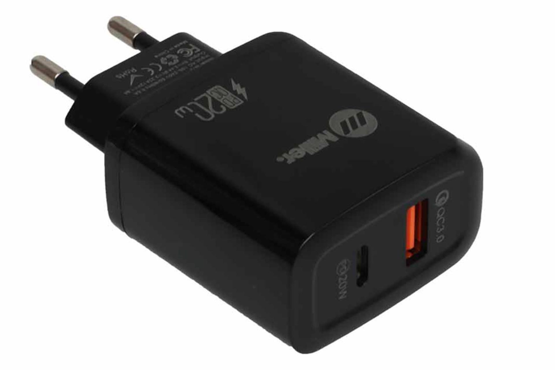 نمای پورت های شارژر دیواری مشکی میلر مدل -Miller M-72