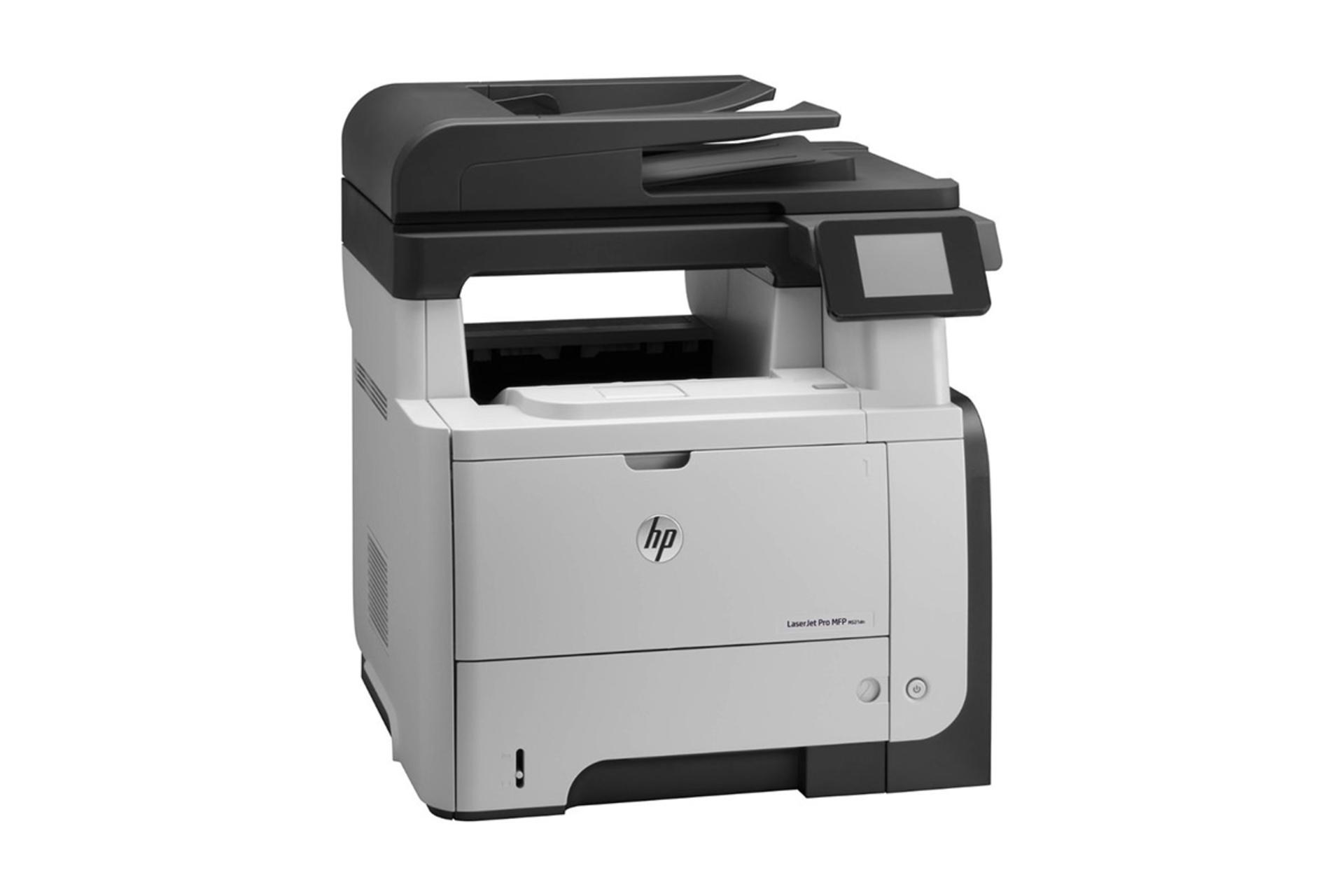 پرینتر اچ پی HP LaserJet Pro MFP M521dw نمای جلو و چپ