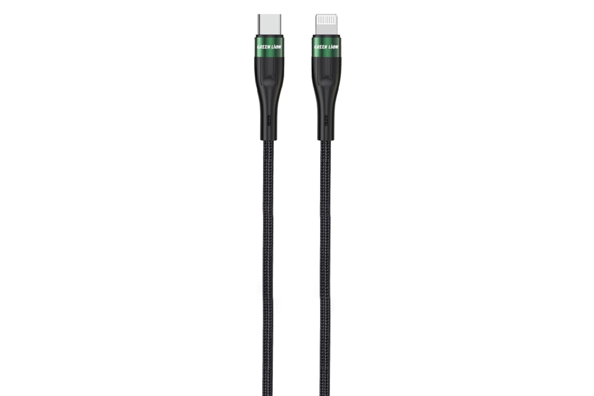 کابل شارژ USB گرین لیون Type-C به Lightning مدل Braided Cable PD 20W با طول 3 متر