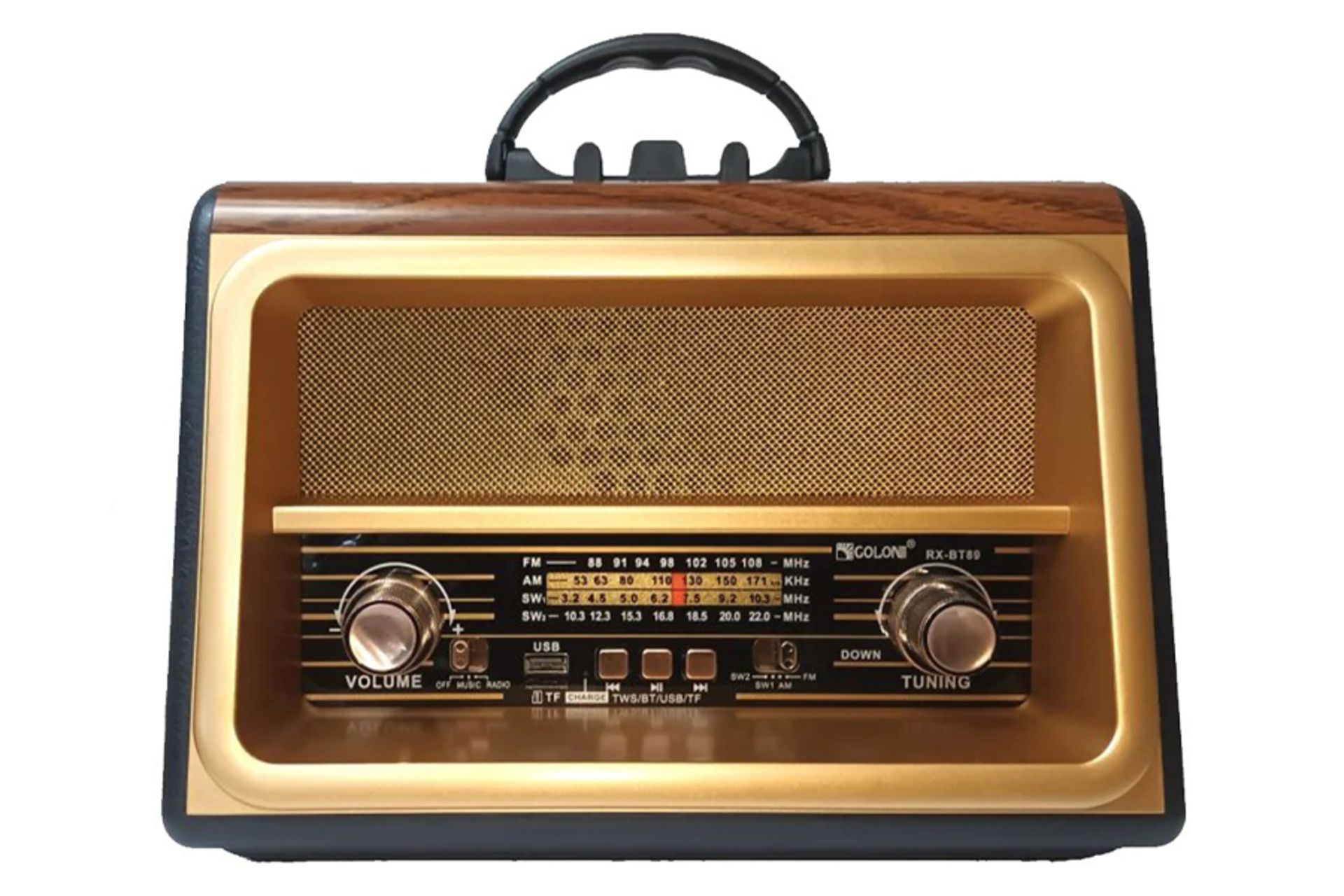 ابعاد و اندازه اسپیکر گولون رادیو RX-BT89