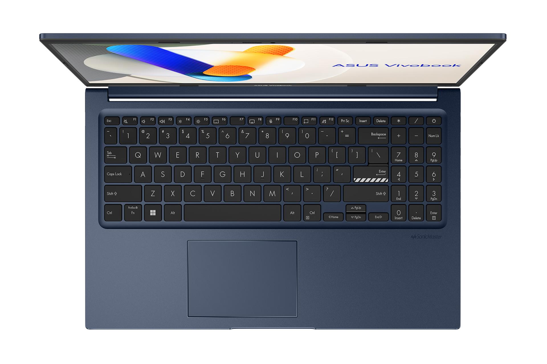 لپ تاپ ایسوس ASUS VivoBook 15 X1504VAP نمای بالا و کیبورد
