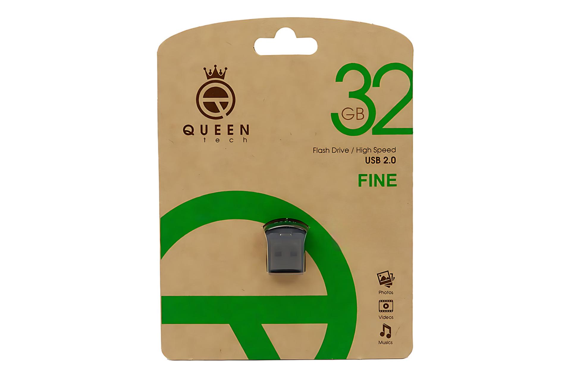 جعبه فلش مموری کوئین تک Queen Tech FINE 32GB USB 2.0