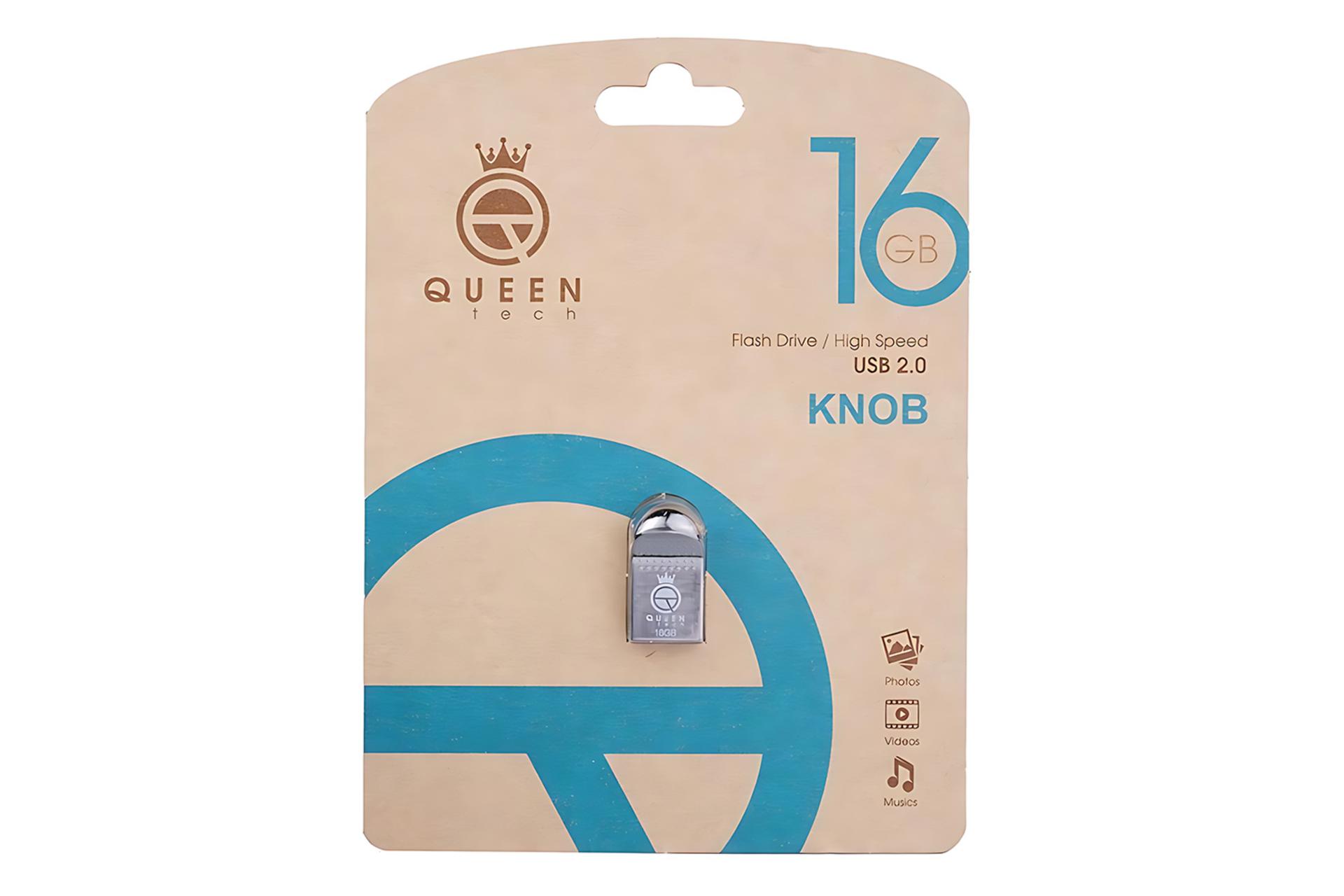 جعبه فلش مموری کوئین تک Queen Tech KNOB 16GB USB 2.0