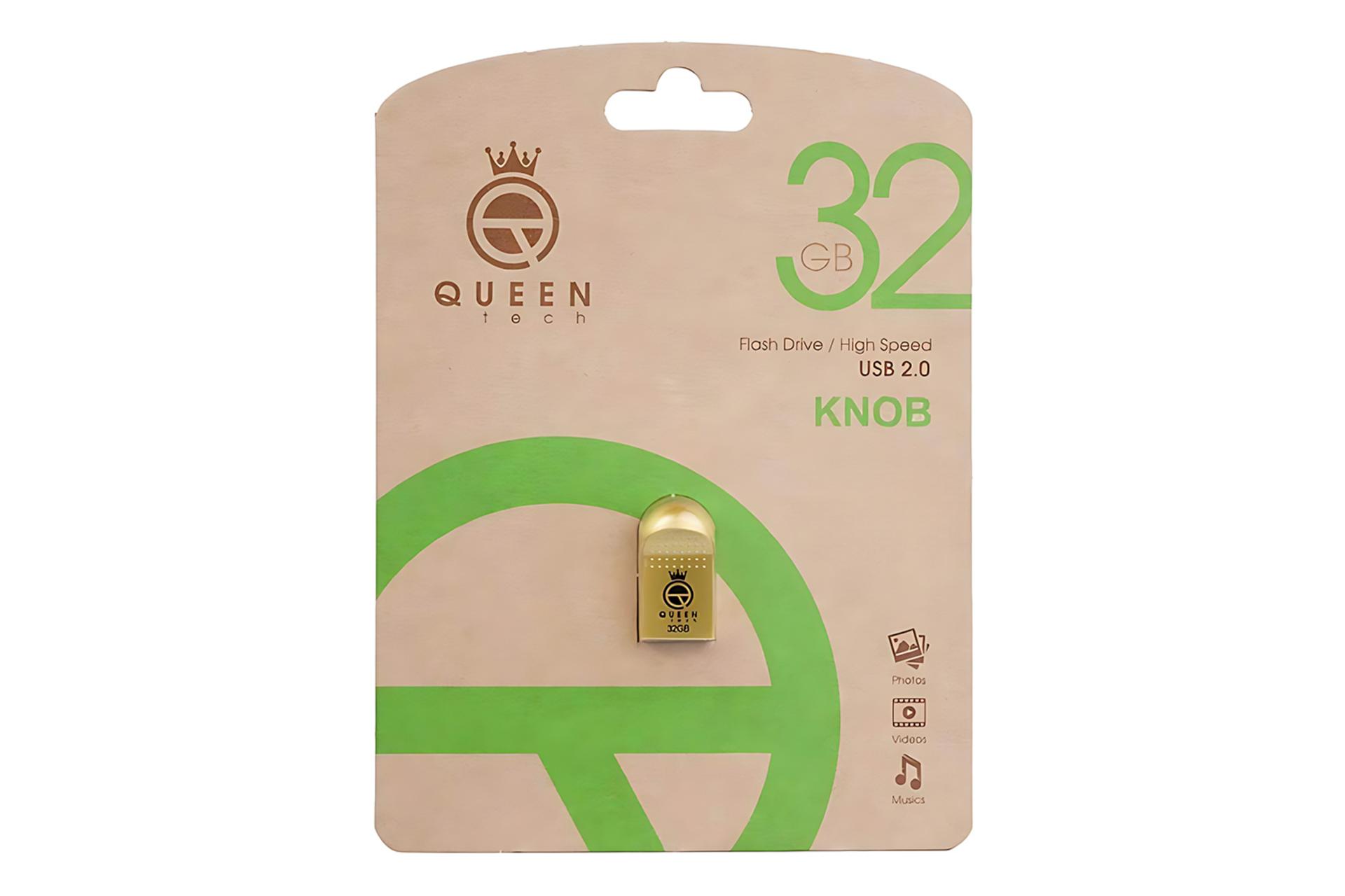 جعبه فلش مموری کوئین تک Queen Tech KNOB 32GB USB 2.0