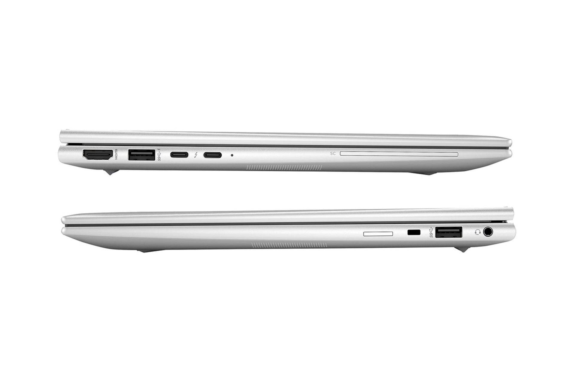 لپ تاپ اچ پی HP EliteBook 835 G10 نمای جانبی و درگاه ها رنگ نقره ای