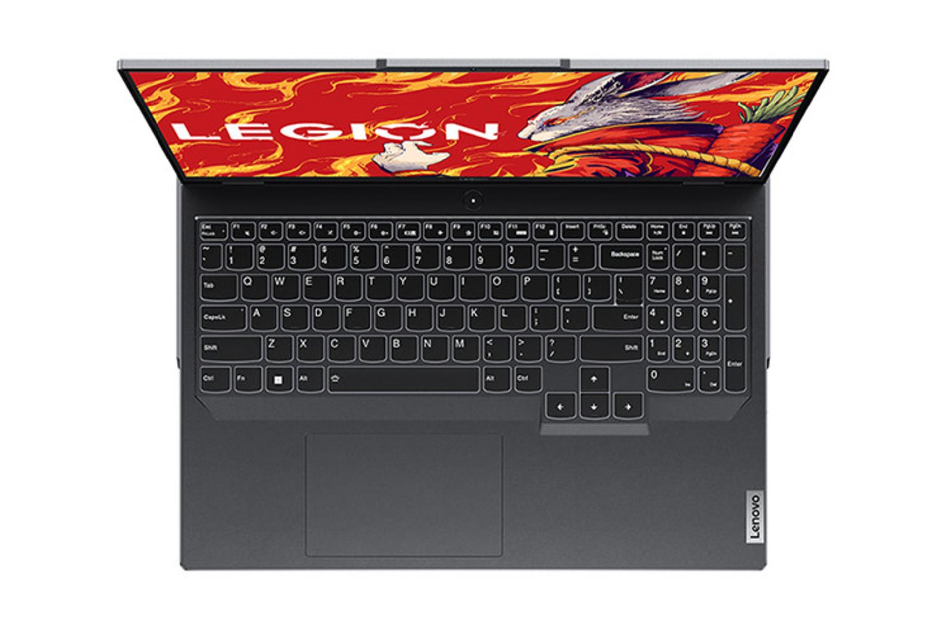 لپ تاپ لنوو Lenovo Legion 5 Pro R9000P نمای بالا و کیبورد