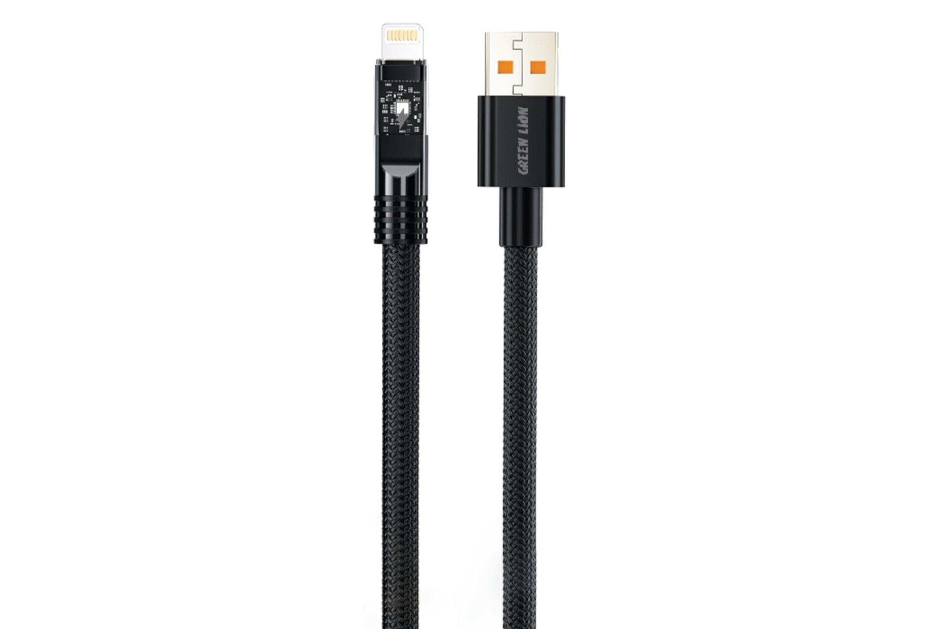 کابل شارژ USB گرین لیون Type-A به Lightning مدل Led Braided با طول 1 متر