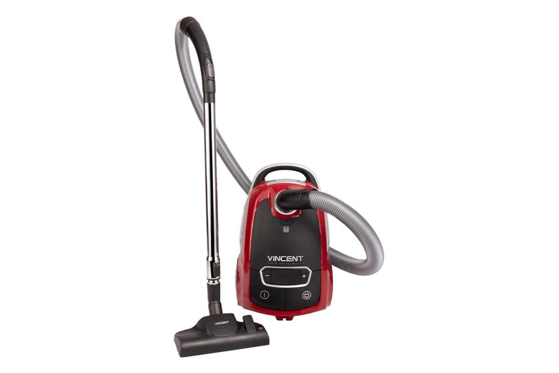 نمای کامل جاروبرقی وینسنت FC7625 رنگ قرمز