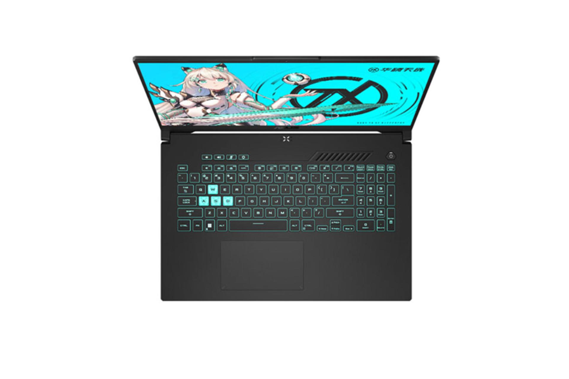 لپ تاپ ایسوس ASUS TUF Gaming A15 FA507XV نمای بالا و کیبورد