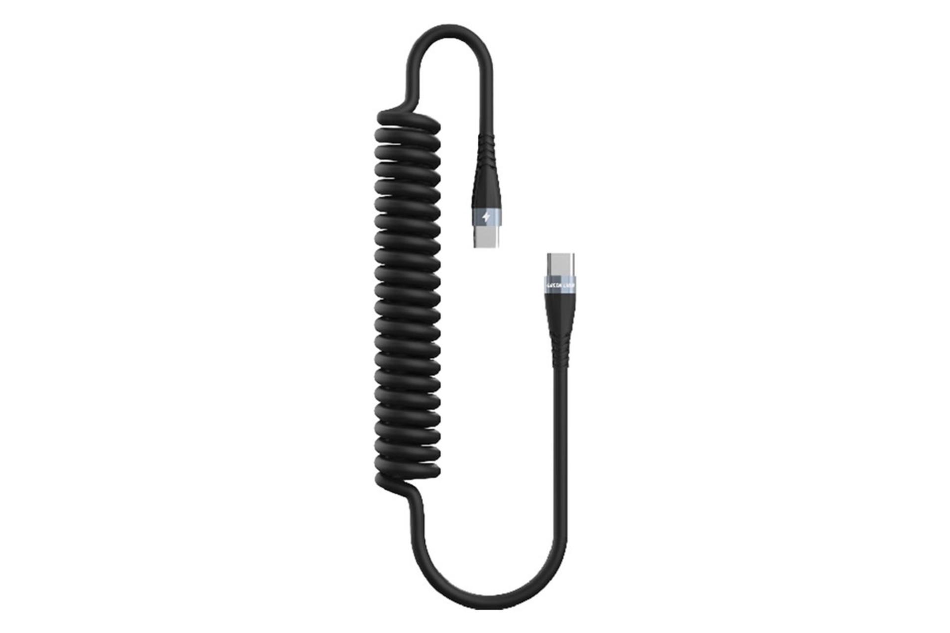 کابل شارژ USB گرین لیون Type-C به Type-C مدل 60W TPU Spring Cable با طول 1.8 متر