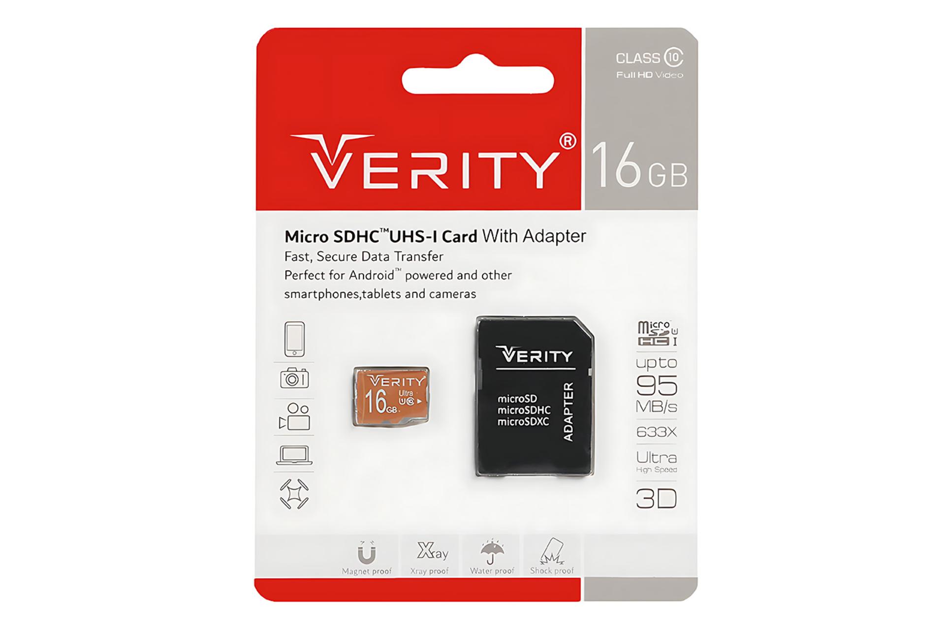 جعبه کارت حافظه وریتی Verity Ultra 633X microSDHC Class 10 UHS-I U1 16GB