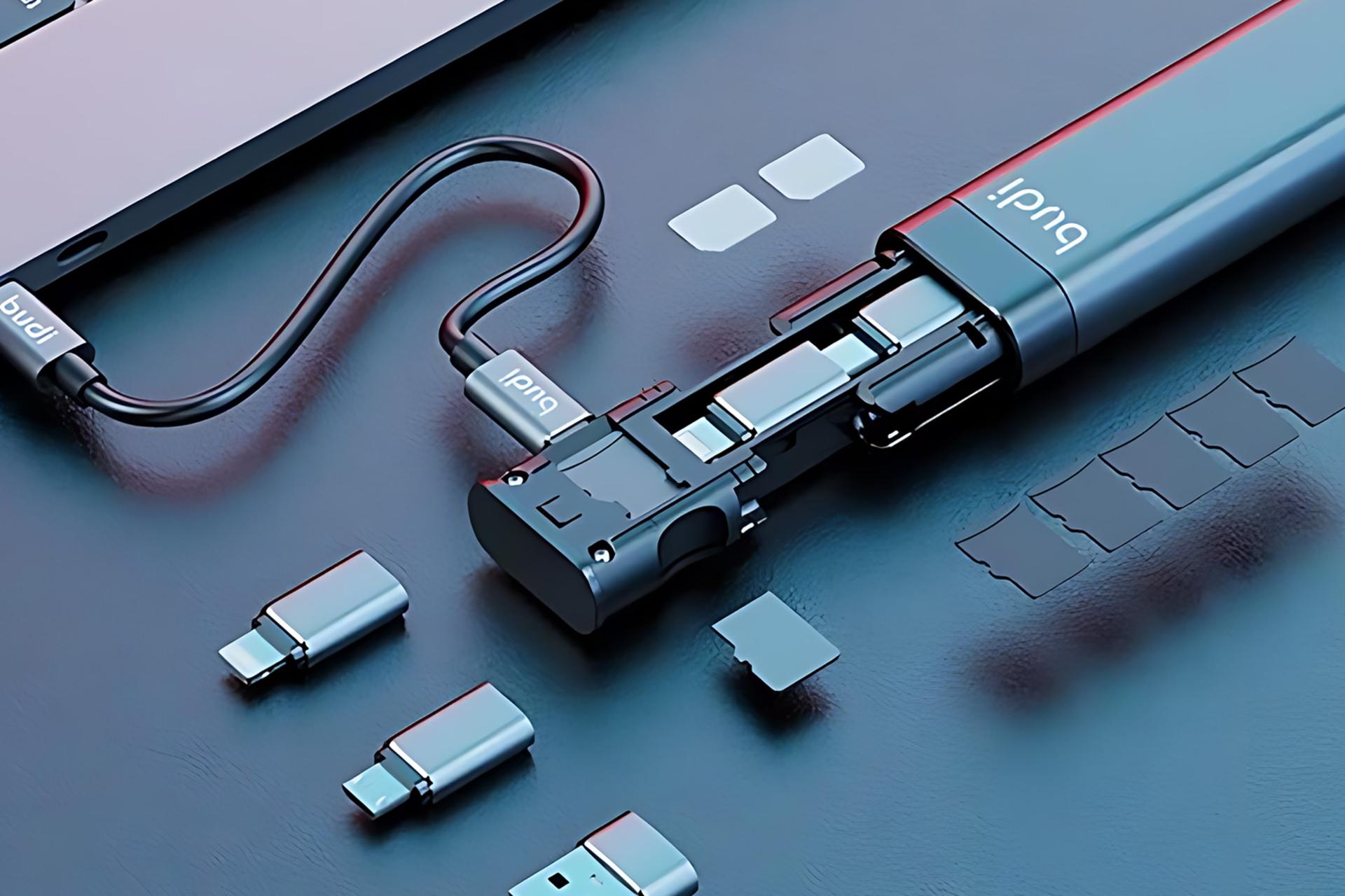 مرجع متخصصين ايران كارت خوان بودي Budi DC516B متصل به لپ تاپ