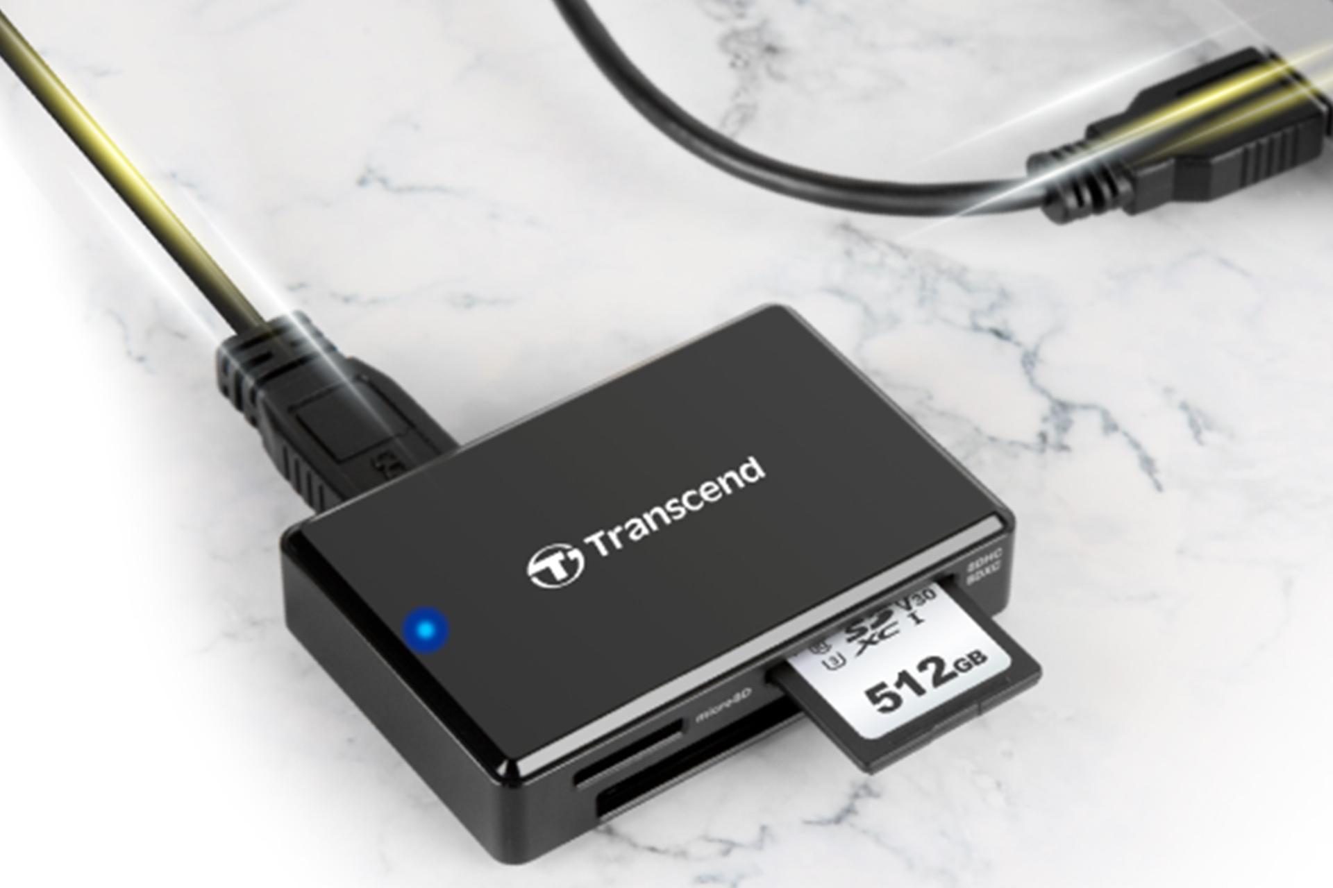 مرجع متخصصين ايران كارت خوان ترنسند Transcend RDF8 متصل به لپ تاپ