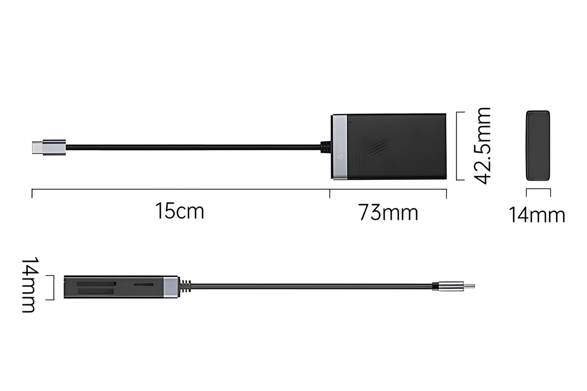 ابعاد کارت خوان اوریکو Orico CL4T-C3