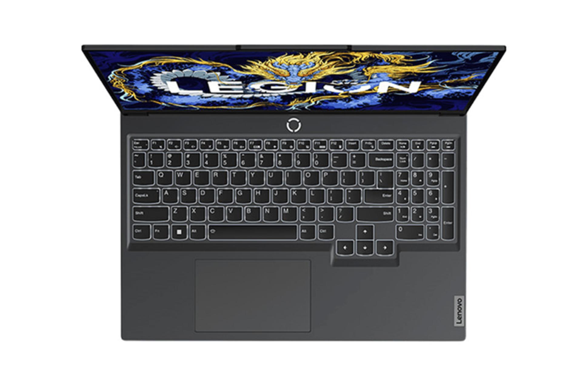 لپ تاپ لنوو Lenovo Legion 5 Slim Y7000P نمای بالا و کیبورد