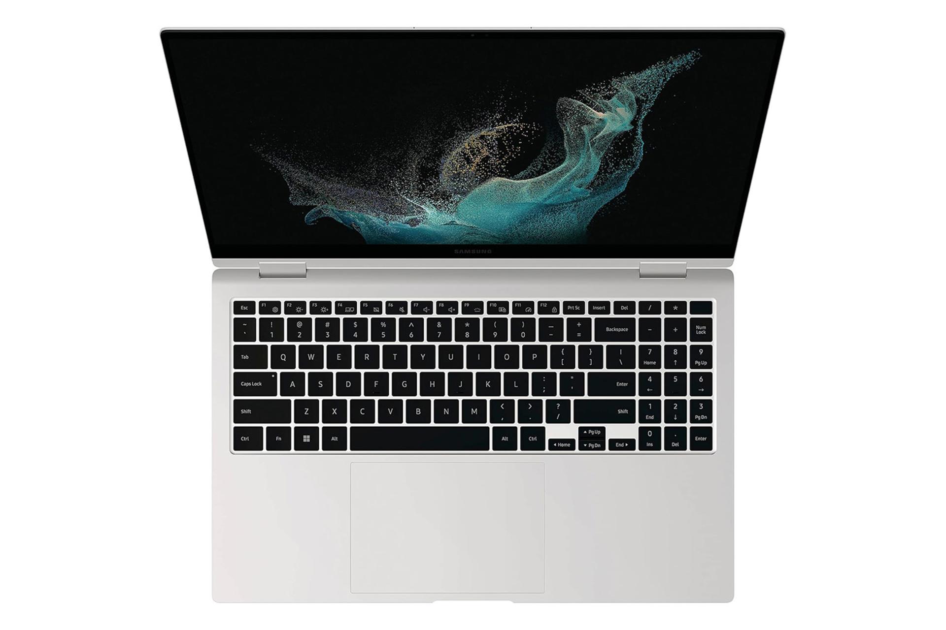 لپ تاپ سامسونگ گلکسی بوک Samsung Galaxy Book2 Pro Pro 360 15.6 inch نمای بالا و کیبورد
