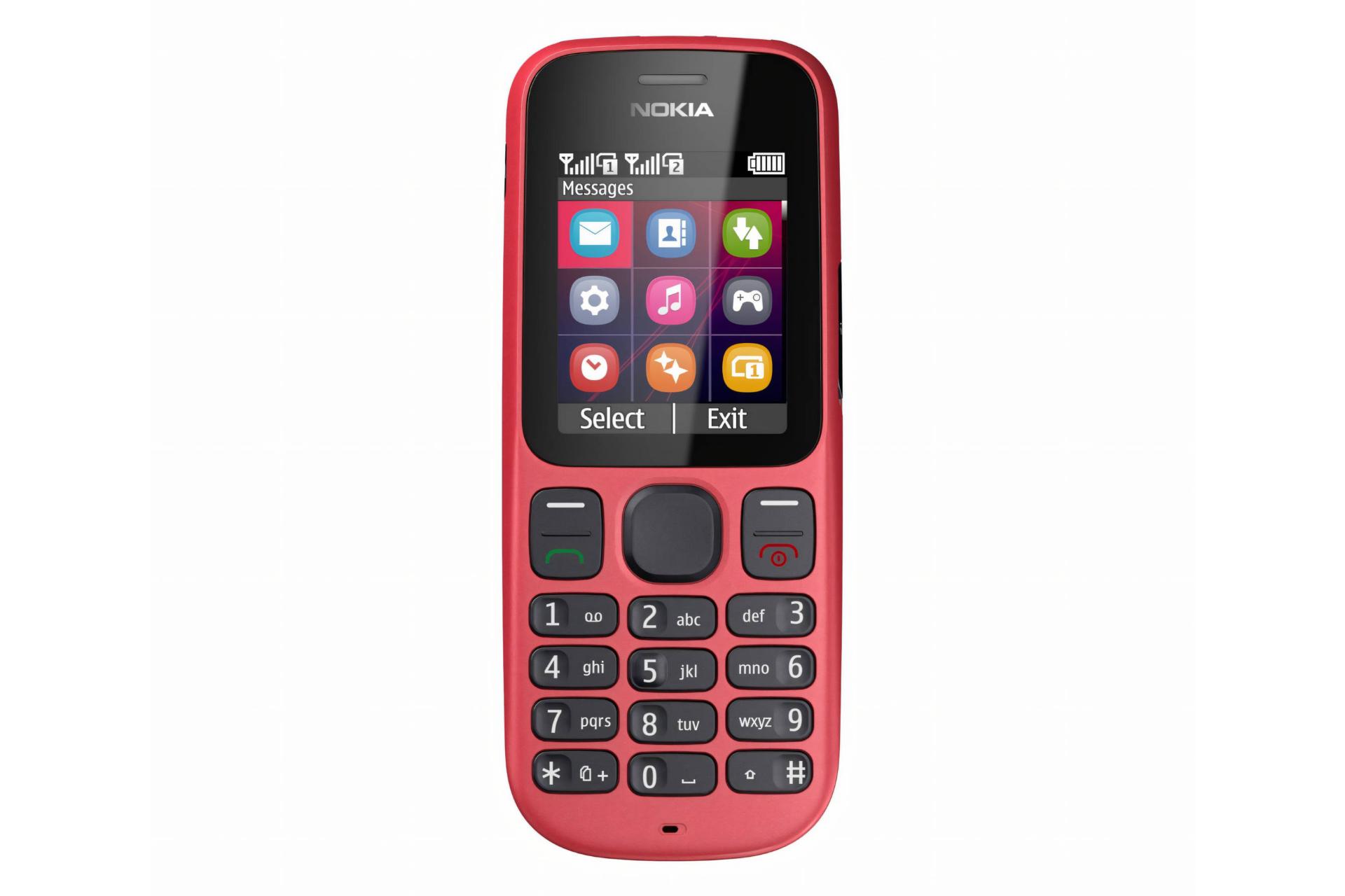 پنل جلو و صفحه کلید گوشی موبایل نوکیا Nokia 101 قرمز