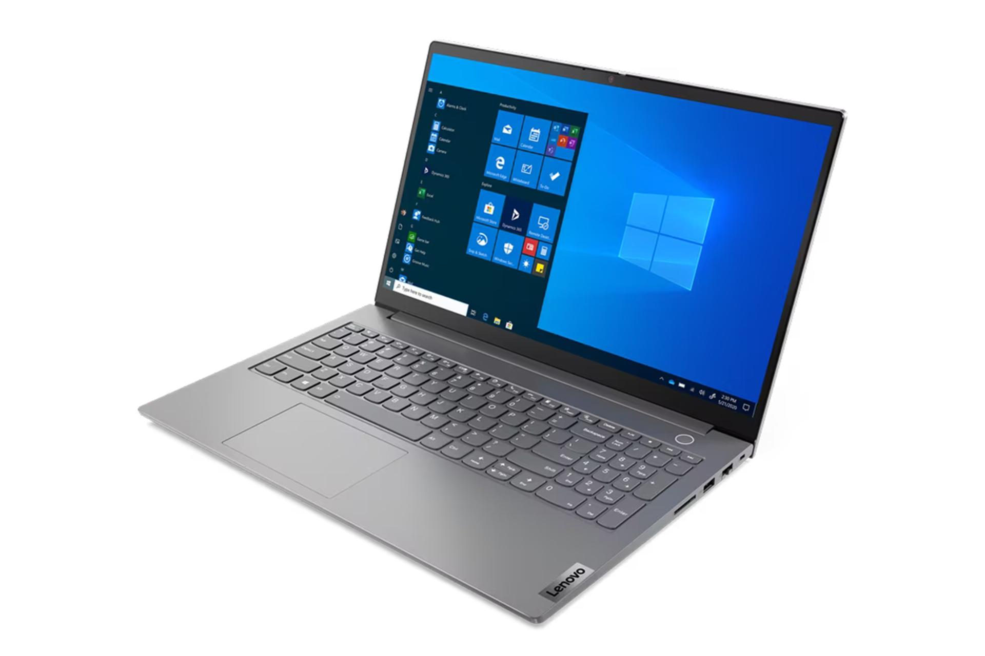 نمای نیمرخ لپ تاپ ThinkBook 15 G2 ITL لنوو با نمایش درگاه های لبه سمت راست