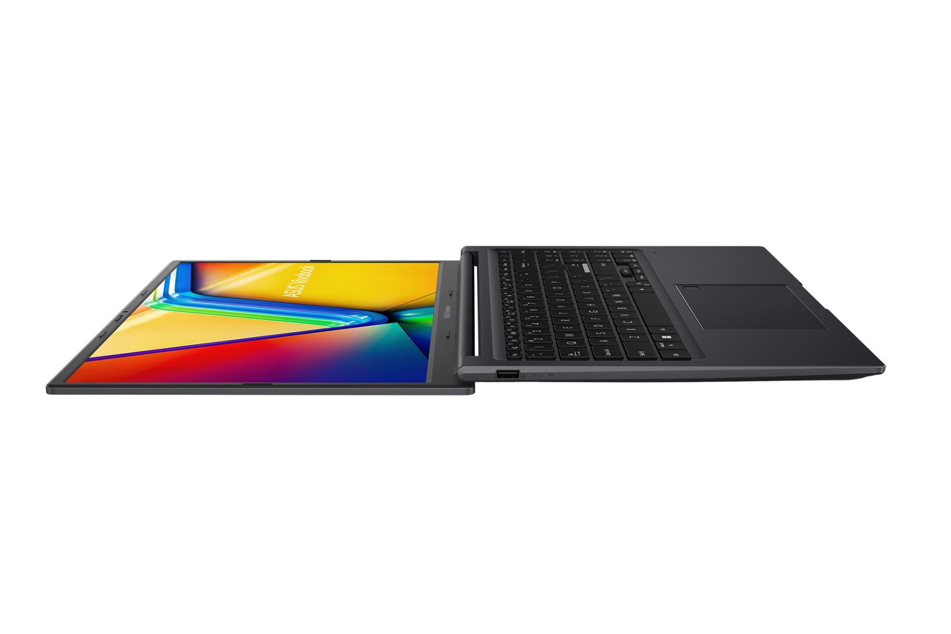 لپ تاپ ایسوس ASUS VivoBook 15X OLED K3504VA نمای چپ صفحه نمایش باز