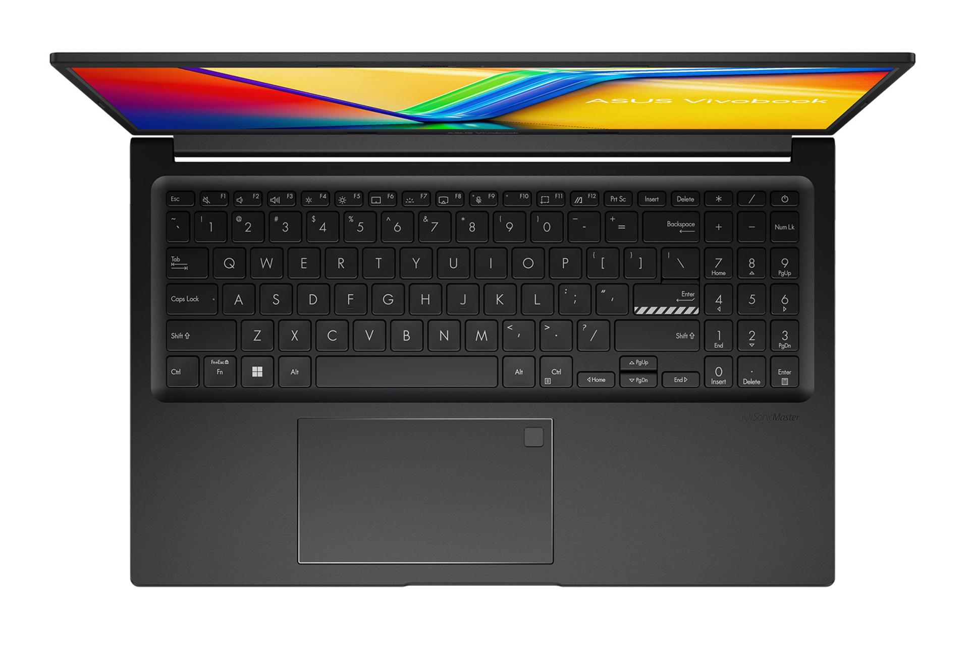 لپ تاپ ایسوس ASUS VivoBook 15X OLED K3504VA نمای بالا و کیبورد