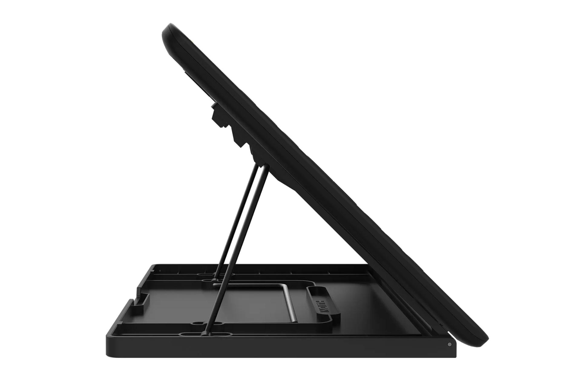 نمای سمت چپ قلم نوری هویون کامواس 12 با نمایش لبه سمت راست و پایه