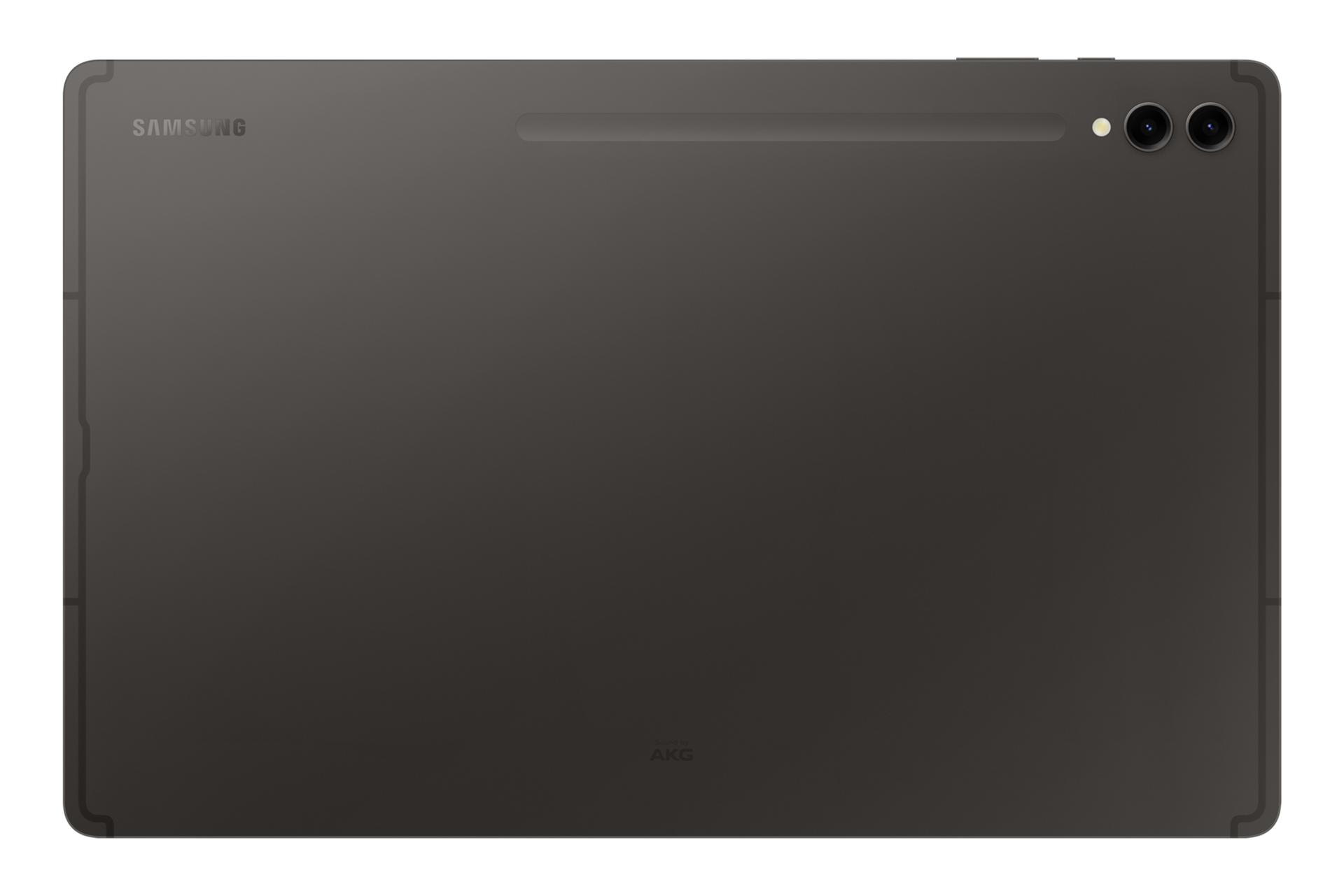 نمای پنل پشت تبلت گلکسی تب اس 9 اولترا سامسونگ / Samsung Galaxy Tab S9 Ultra با نمایش دوربین ها و لوگوی پنل پشت رنگ خاکستری