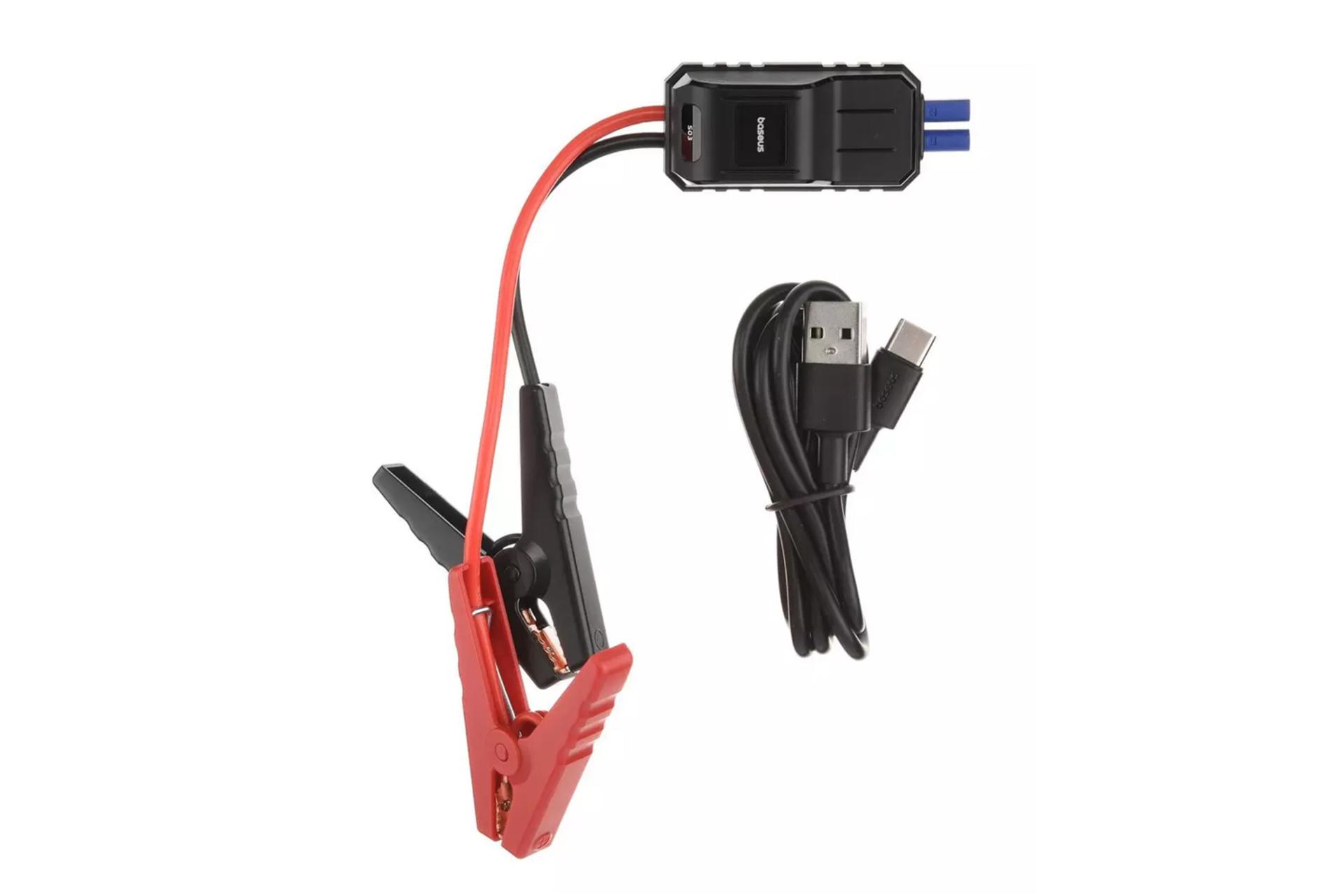 نمای کابل‌های همراه باسئوس Super Energy Air Car Jump Starter