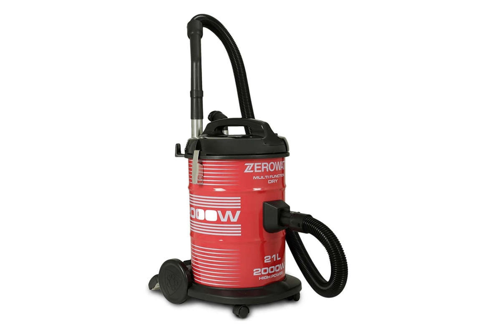 نمای جلوی جاروبرقی سطلی زیرووات KTDZ-2000135 رنگ قرمز