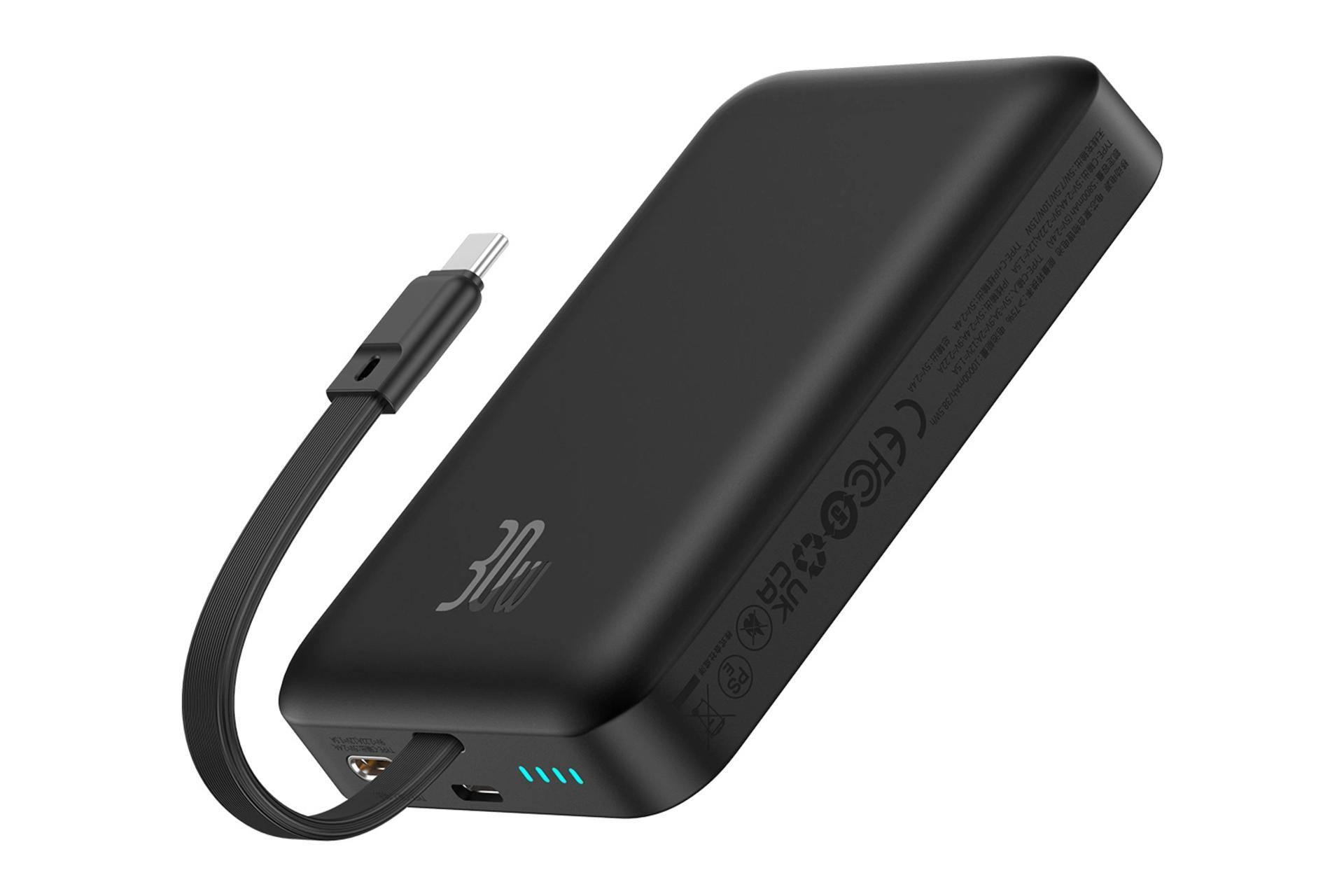 نمای جانبی پاوربانک باسئوس Magnetic 30W