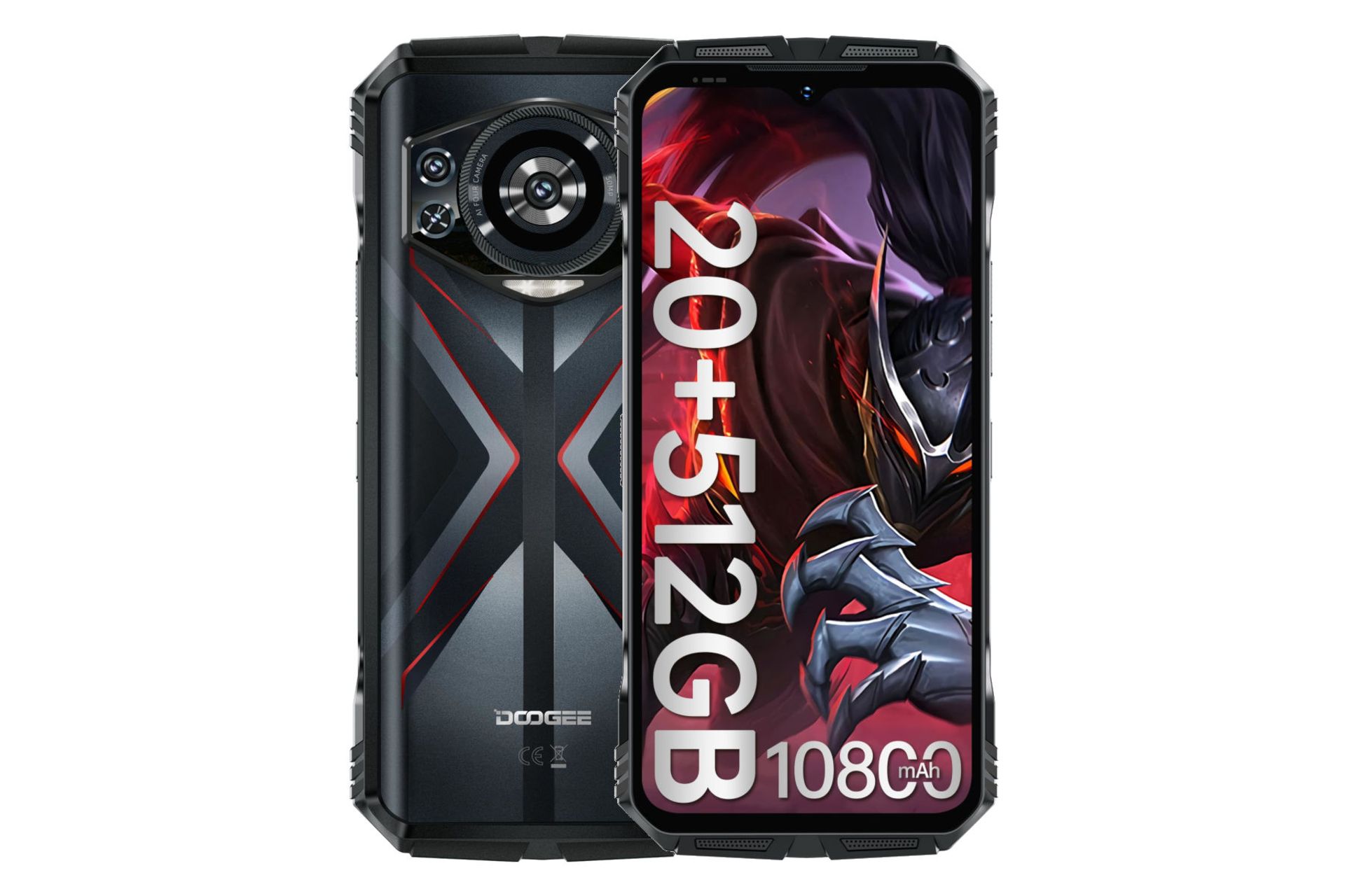 پنل جلو و پشت گوشی موبایل دوجی Doogee S118 مشکی و قرمز