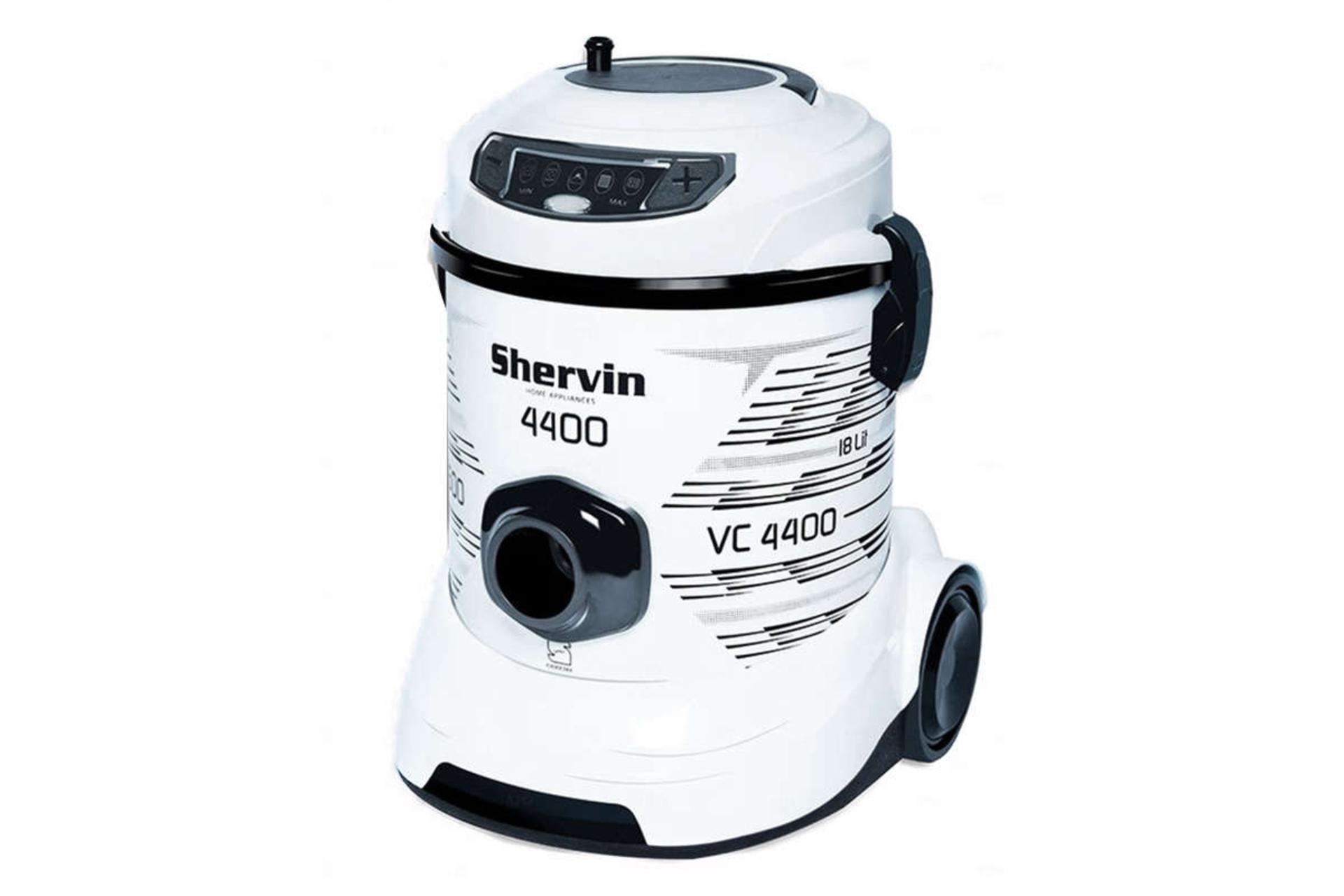 نمای جلوی جاروبرقی سطلی شروین VC4400 رنگ سفید