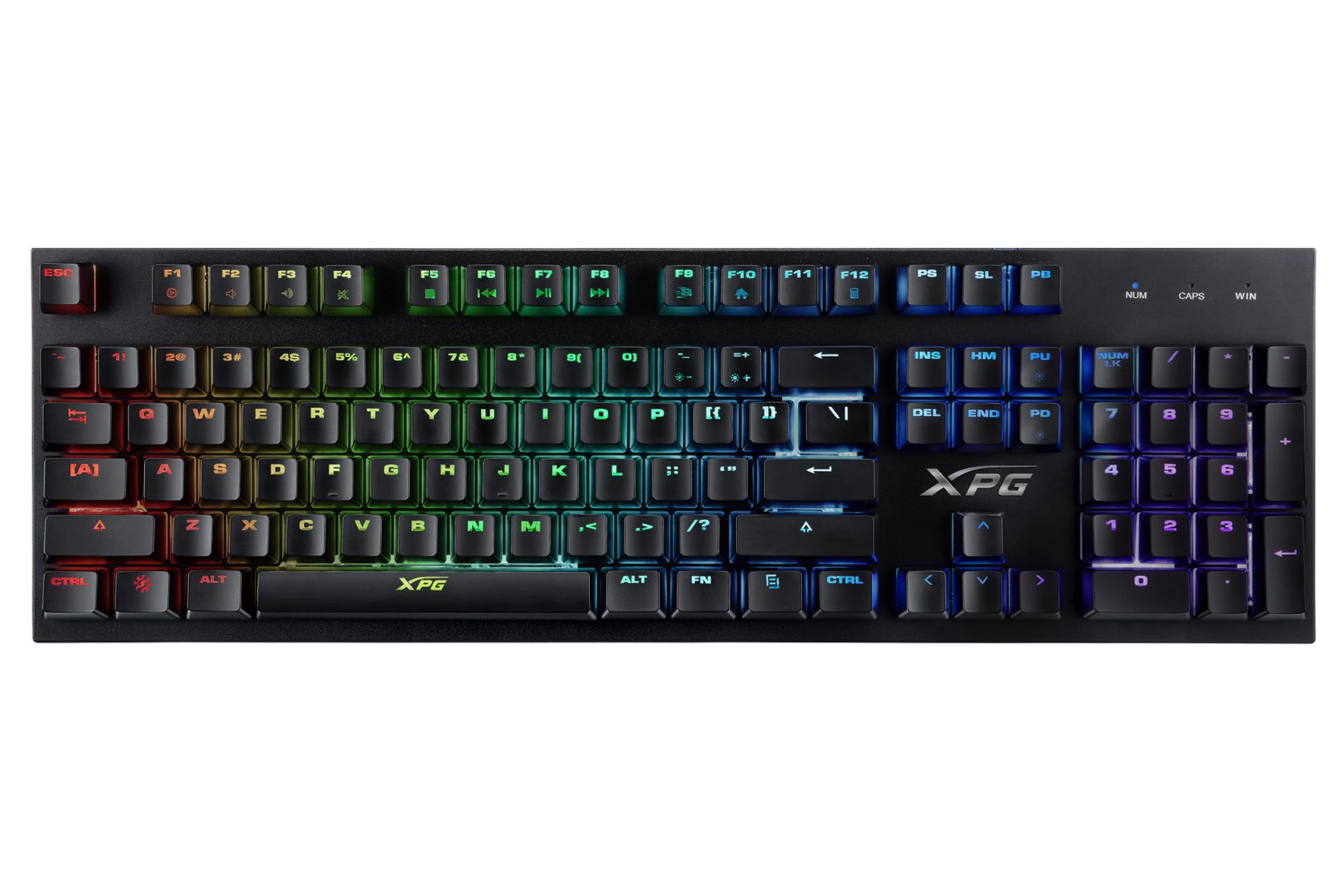 نمای بالا و دکمه های کنترل کیبورد ای دیتا XPG INFAREX K10