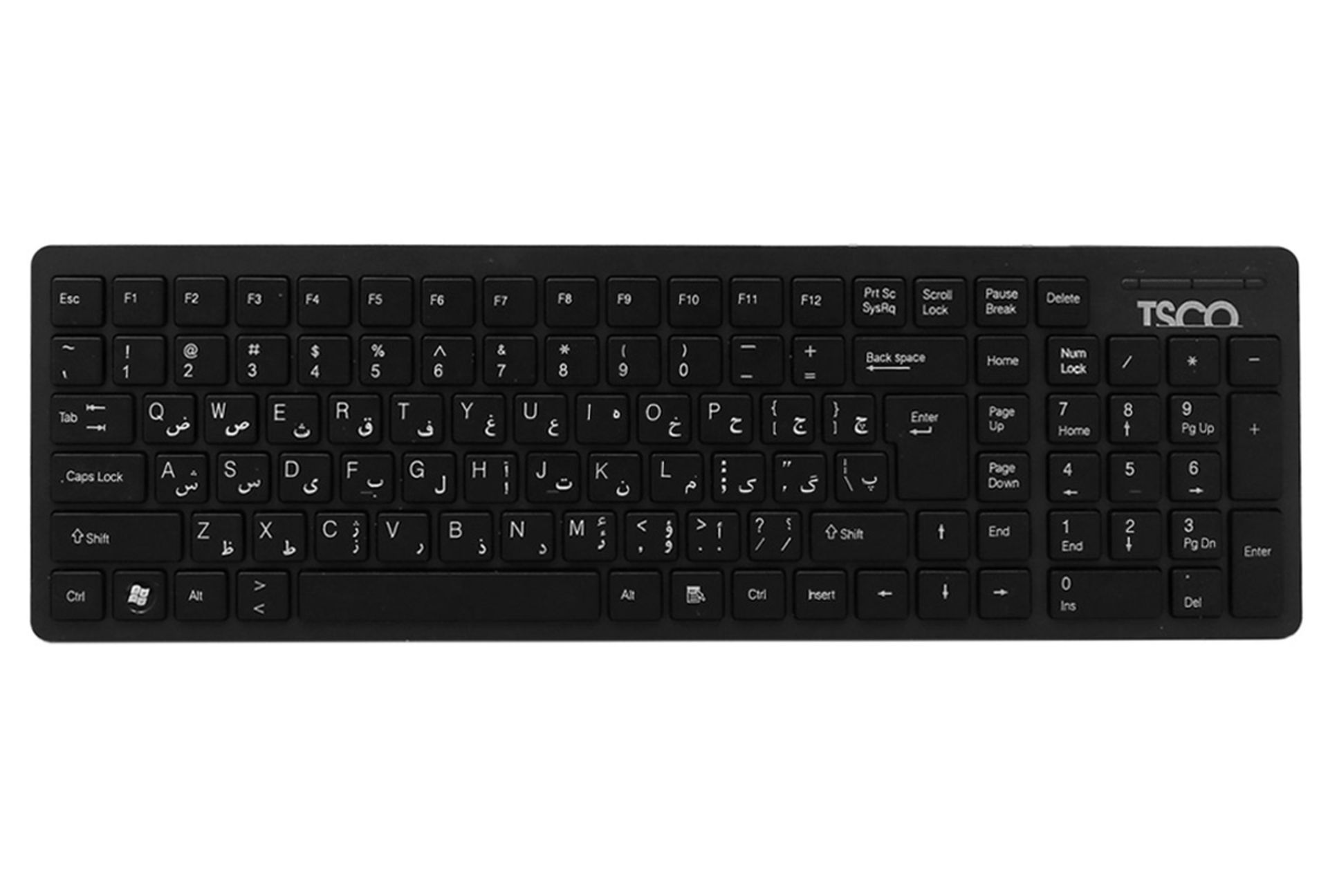 نمای بالا و دکمه های کنترل کیبورد تسکو TK 8006