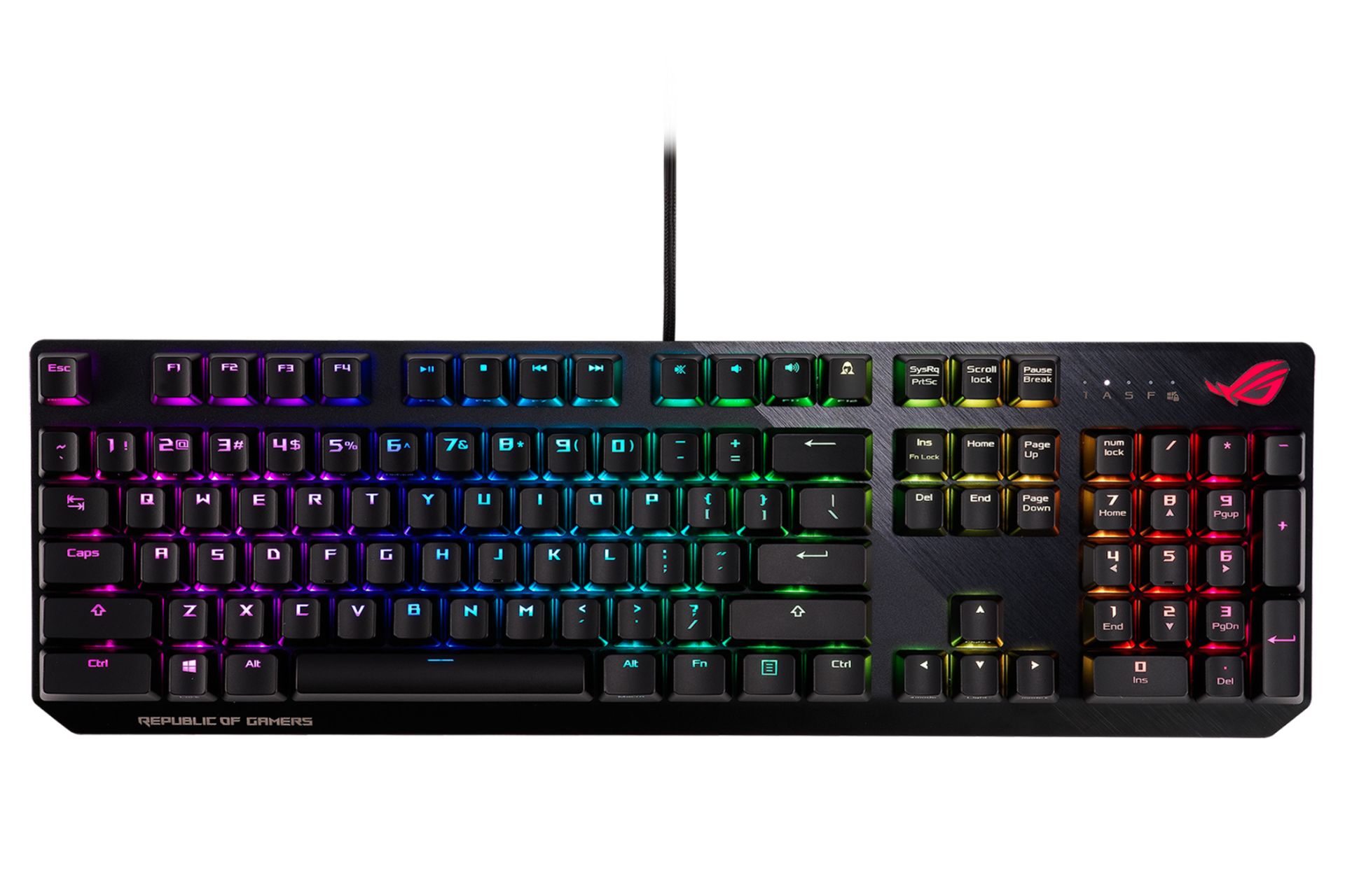 نمای بالا و دکمه های کیبورد ایسوس ROG Strix Scope