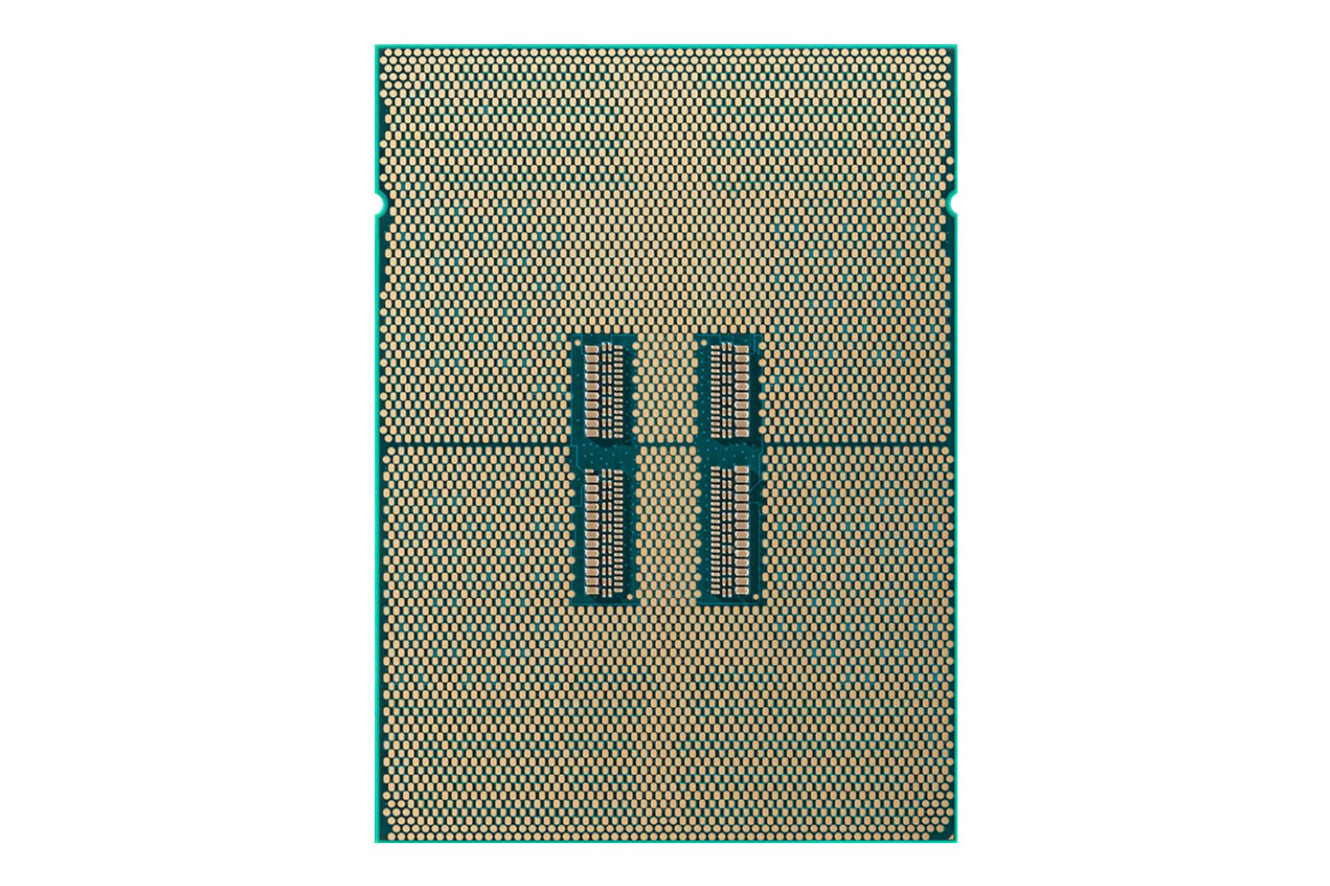 نمای زیر پردازنده اینتل Xeon 6710E با نمایش نقاط اتصال پردازنده