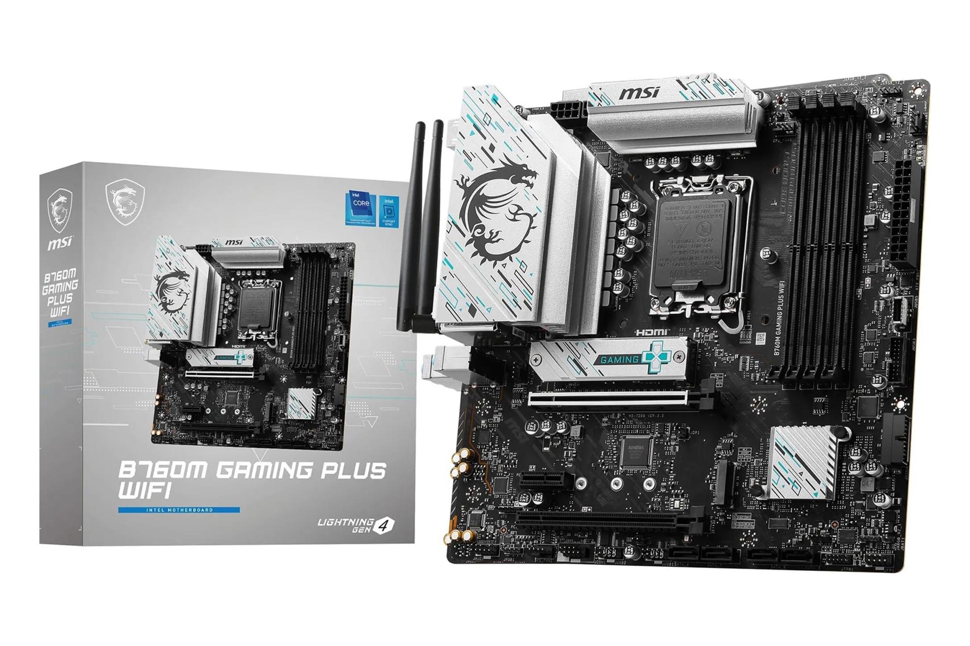 مادربرد ام اس آی MSI B760M GAMING PLUS WIFI به همراه جعبه