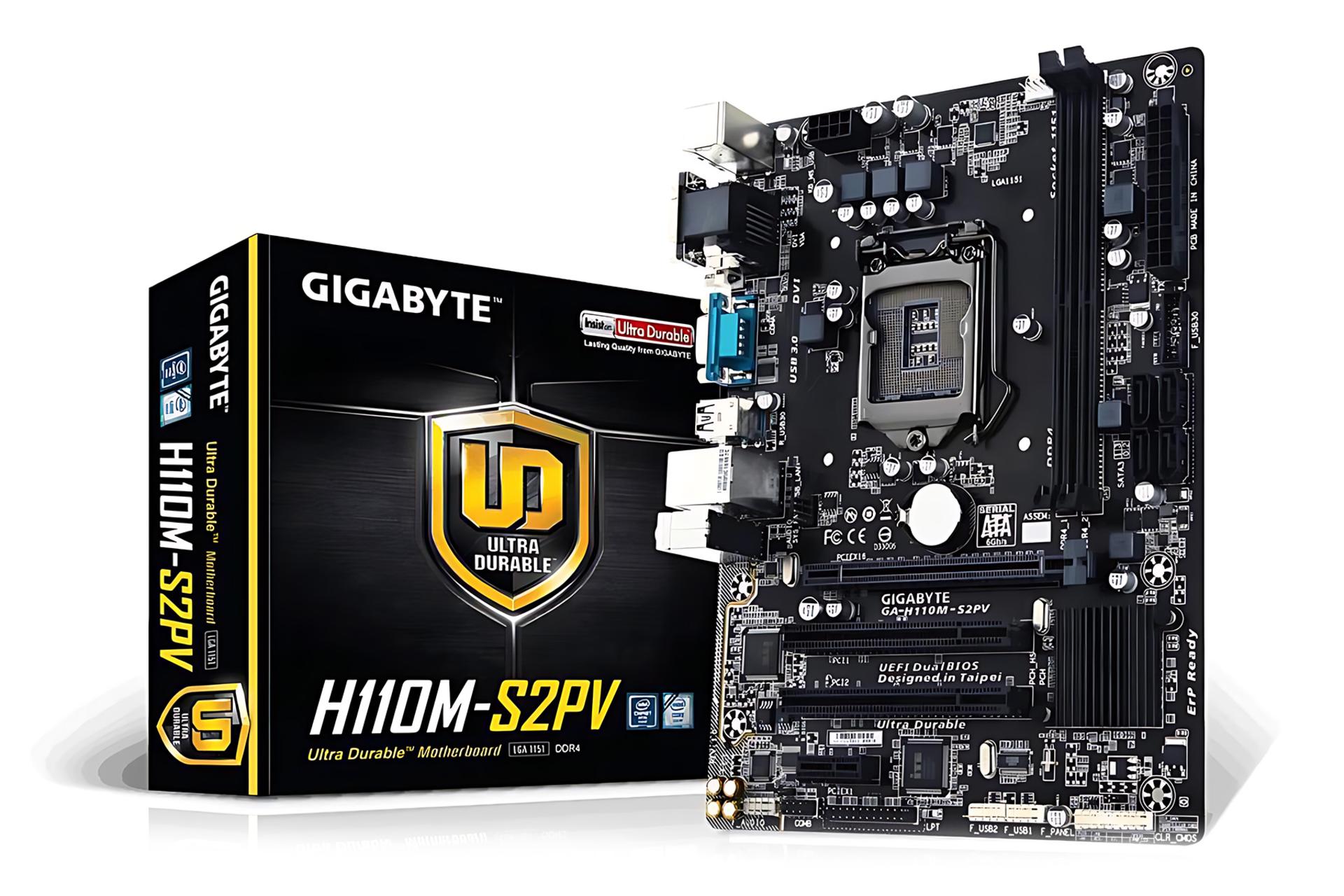 مادربرد گیگابایت GIGABYTE GA-H110M-S2PV (rev. 1.0) به همراه جعبه